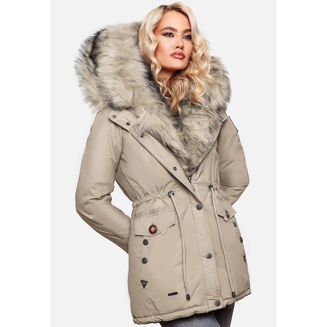 Navahoo Wintermantel »Sweety«, abgefahrener Winterparka m. 2  Kunstpelz-Kapuzen kaufen | BAUR