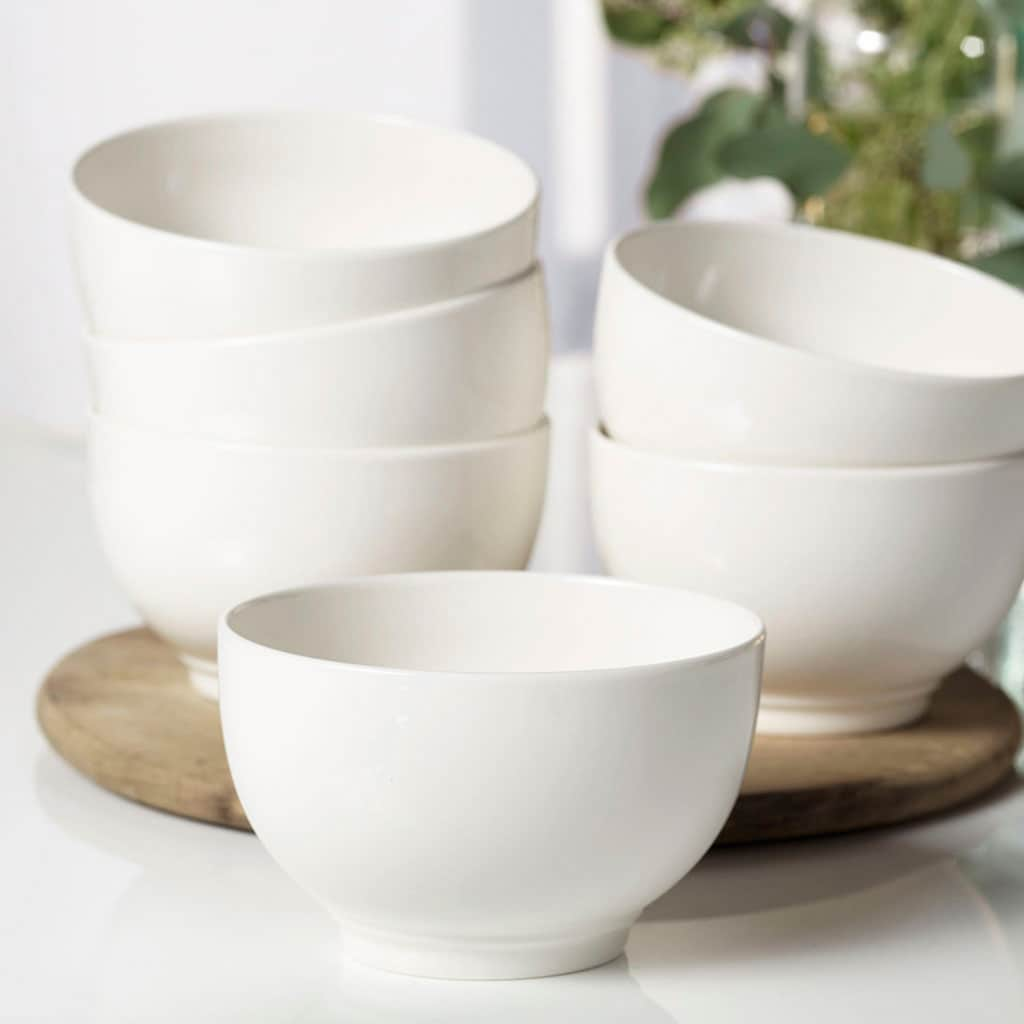 vivo Villeroy & Boch Group Müslischüssel »Basic White«, 6 tlg., aus Porzellan, Premium-Qualität, Made in Germany