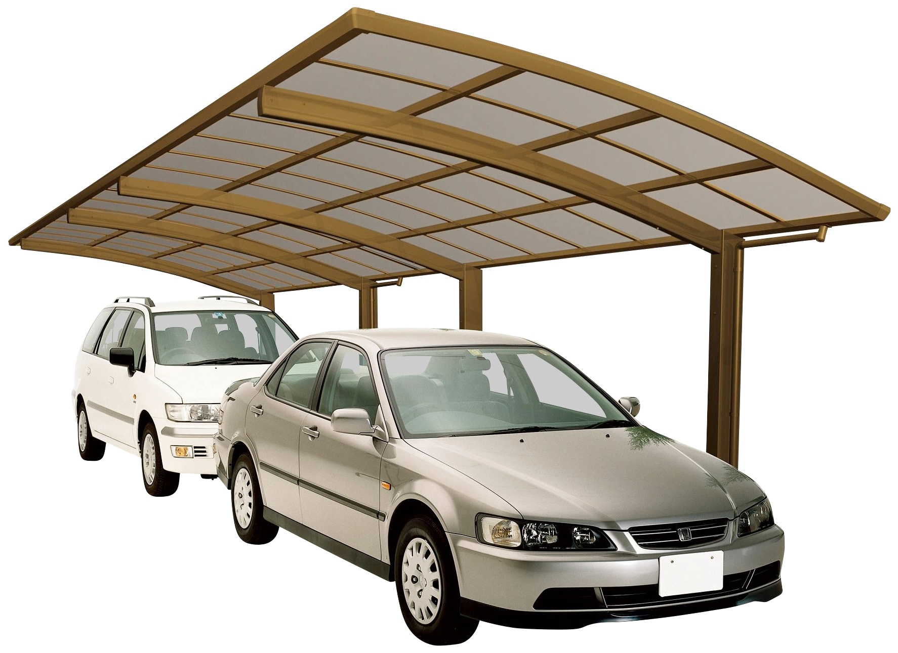 Ximax Doppelcarport "Portoforte Typ 60 Tandem-bronze", Aluminium, 254 cm, bronze, Aluminium