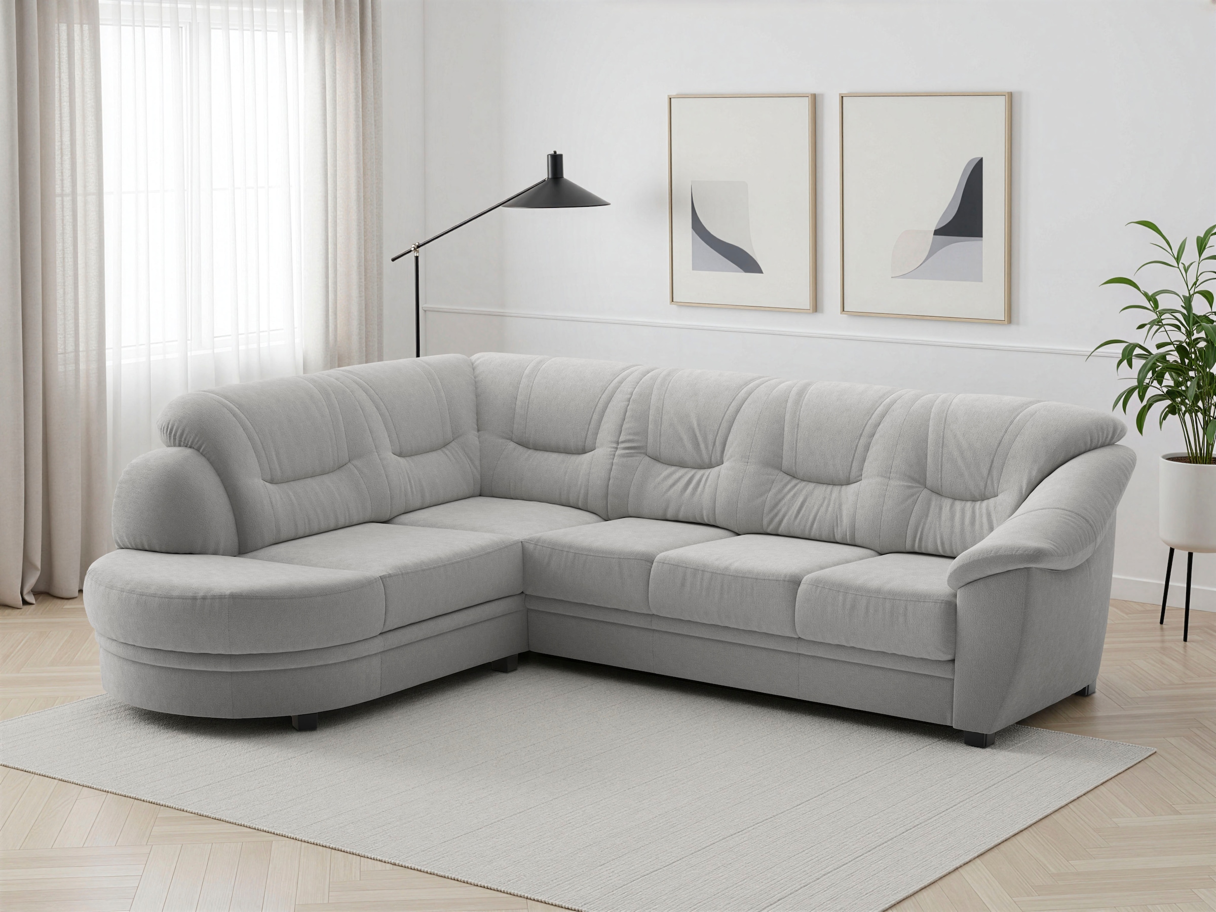 sit&more Ecksofa "Savona L-Form, B: 267 cm, Couch mit Federkern, Komfortsitzhöhe 46 cm" optional mit Schlaffunktion