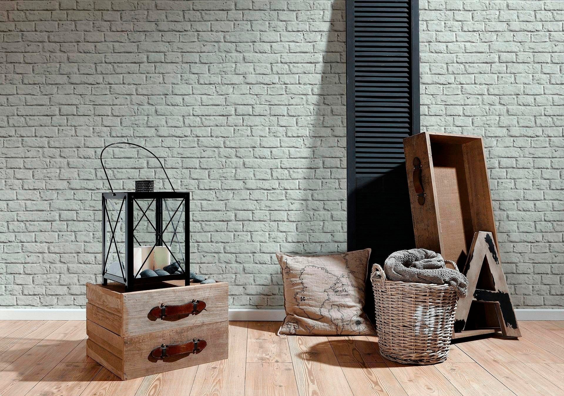 living walls Vliestapete »Metropolitan Stories Anke & Daan Amsterdam«, Steinoptik-gemustert-Motiv, Landhaus Tapete Stein Tapeten Wohnzimmer Schlafzimmer Küche Flur Optik