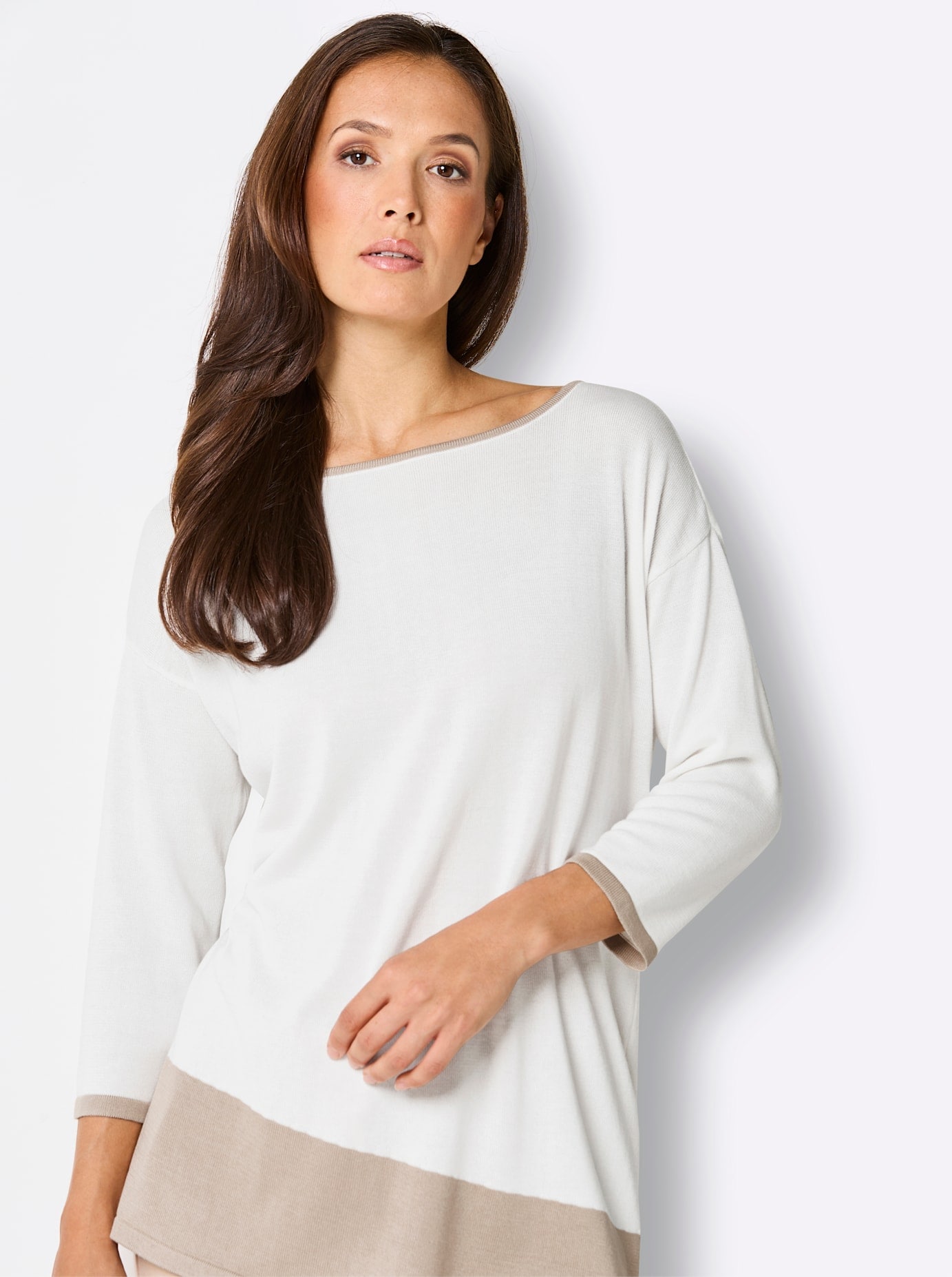 CREATION L PREMIUM 3/4 Arm-Pullover »Modal-Baumwoll-Longpullover«