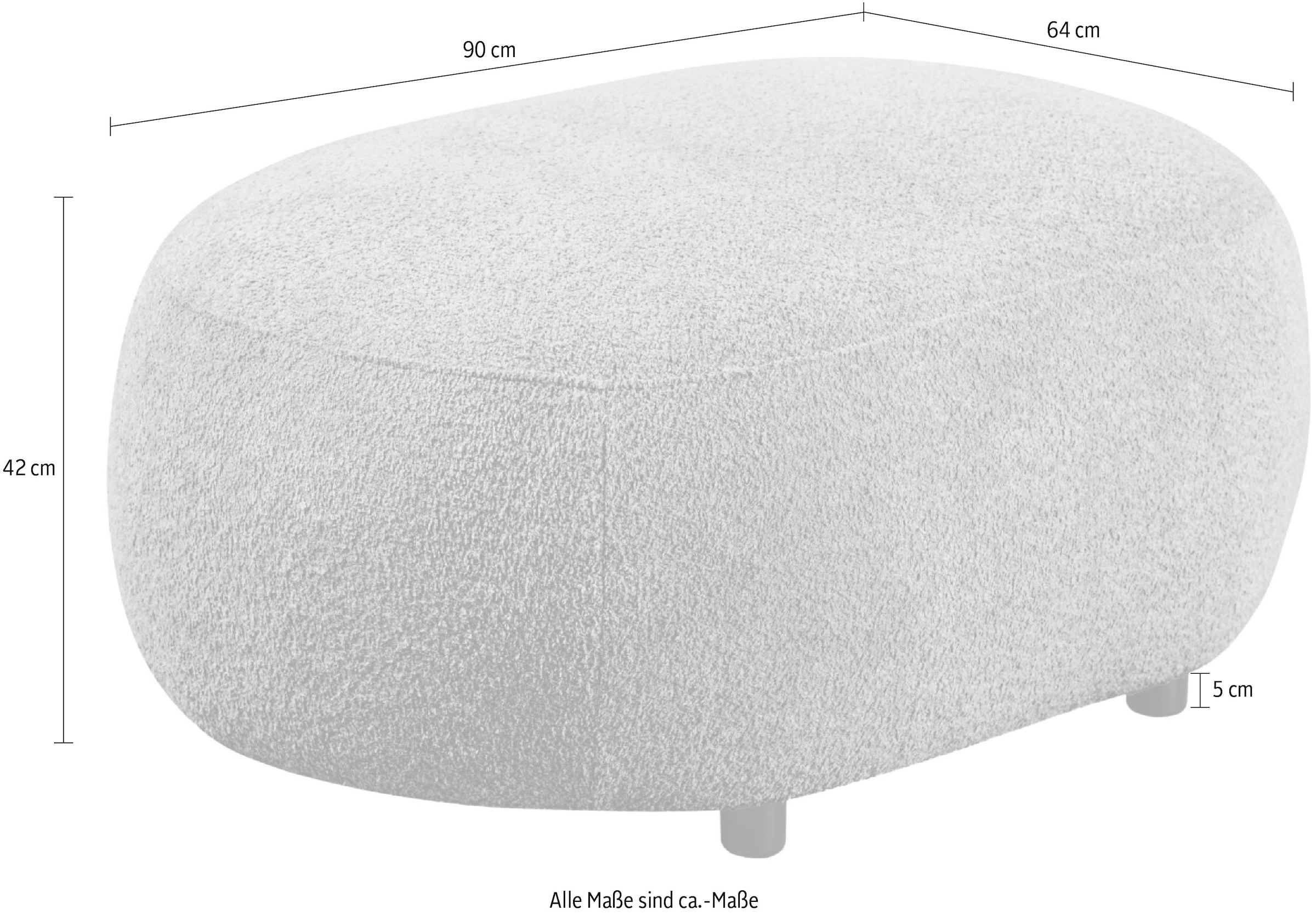 Home affaire Polsterhocker »OSTRUP, Naturtöne, Boucle« 90x64 cm, organische Form mit sanften Rundungen