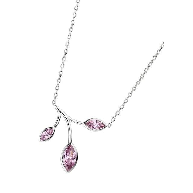 JOBO Kette mit Anhänger »Halskette mit rosa Zirkonia«, 925 Silber rhodiniert  45 cm online bestellen | BAUR