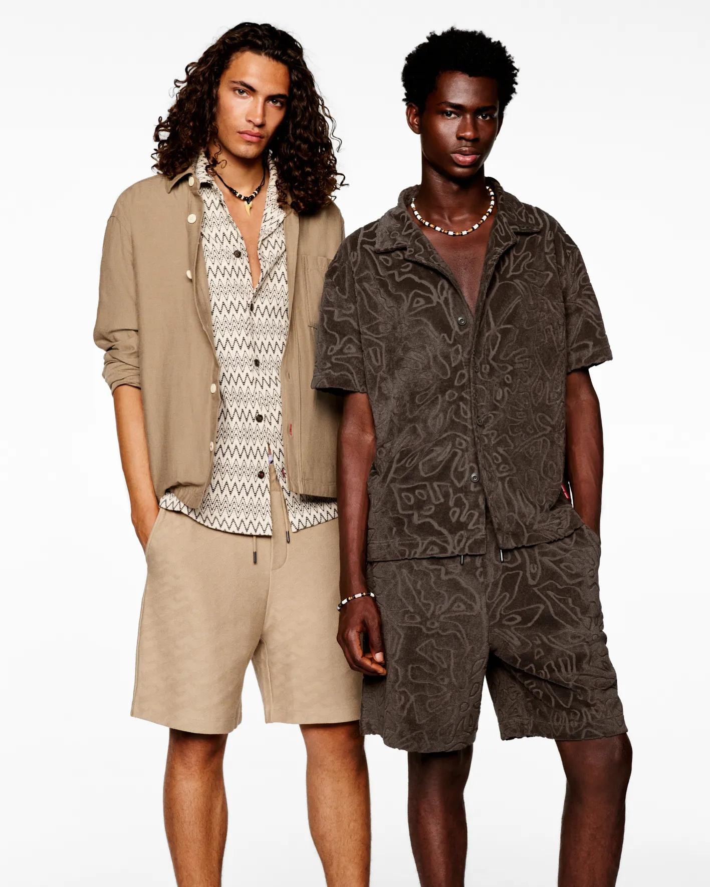 Joop Jeans Kurzarmhemd "Hanau" mit durchgehendem Zickzack-Muster günstig online kaufen