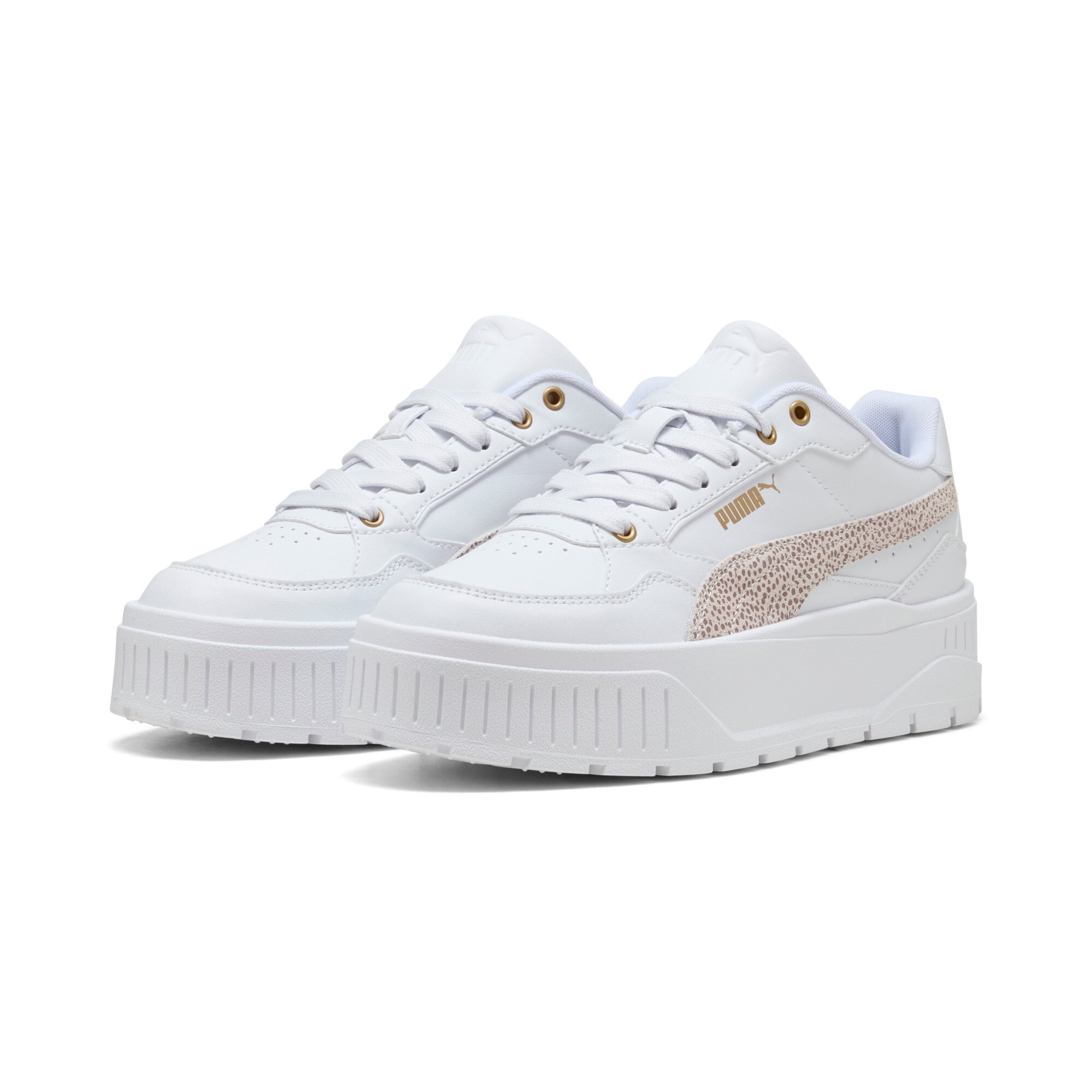 PUMA Damen Sneaker "KARMEN II IDOL TOPCAT", Gr. 41, weiß, Synthetik, Schuhe, für sportliche Aktivitäten und Streetwear, mit Schnürung