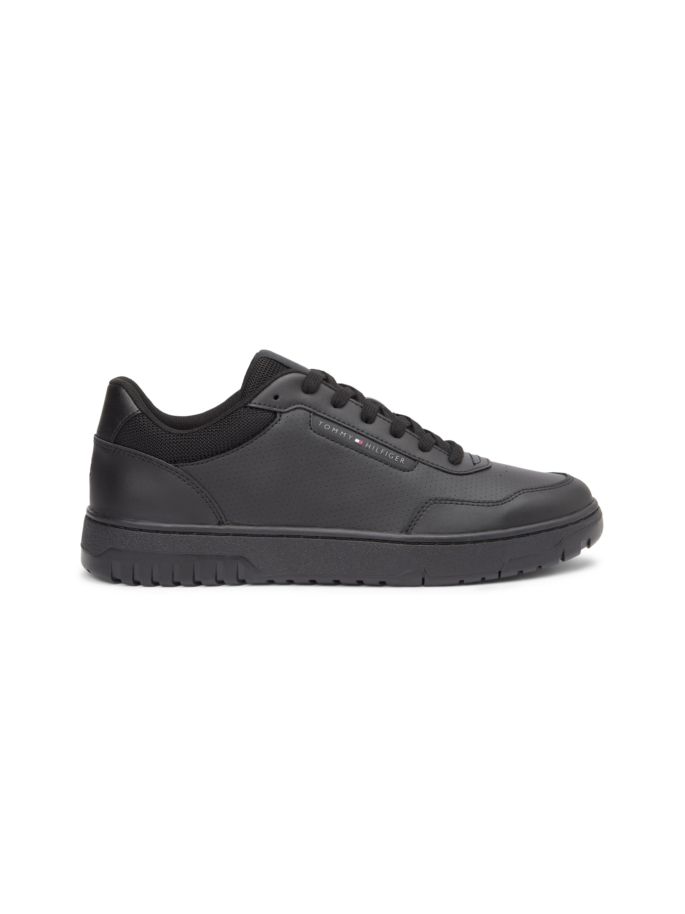 Sneaker TOMMY HILFIGER "BASKET CORE LITE LTH BLOCK", Herren, Gr. 42, schwarz, Leder, Lederimitat, Textil, Schuhe Sneaker, Freizeitschuh, Halbschuh, Schnürschuh mit seitlicher Logoverzierung 3