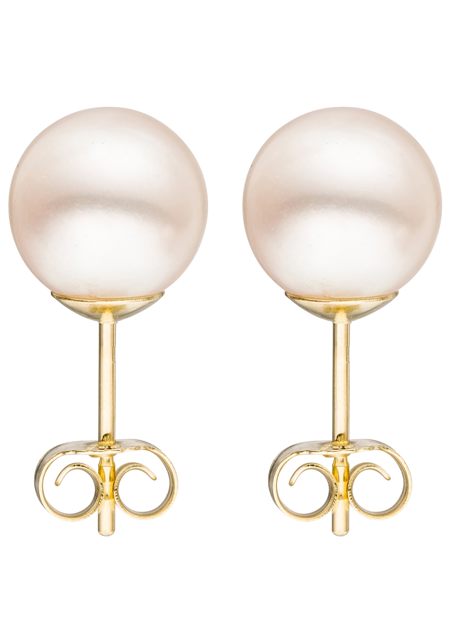 JOBO Paar Ohrstecker 333 Gold mit Süßwasser-Zuchtperlen 8 mm