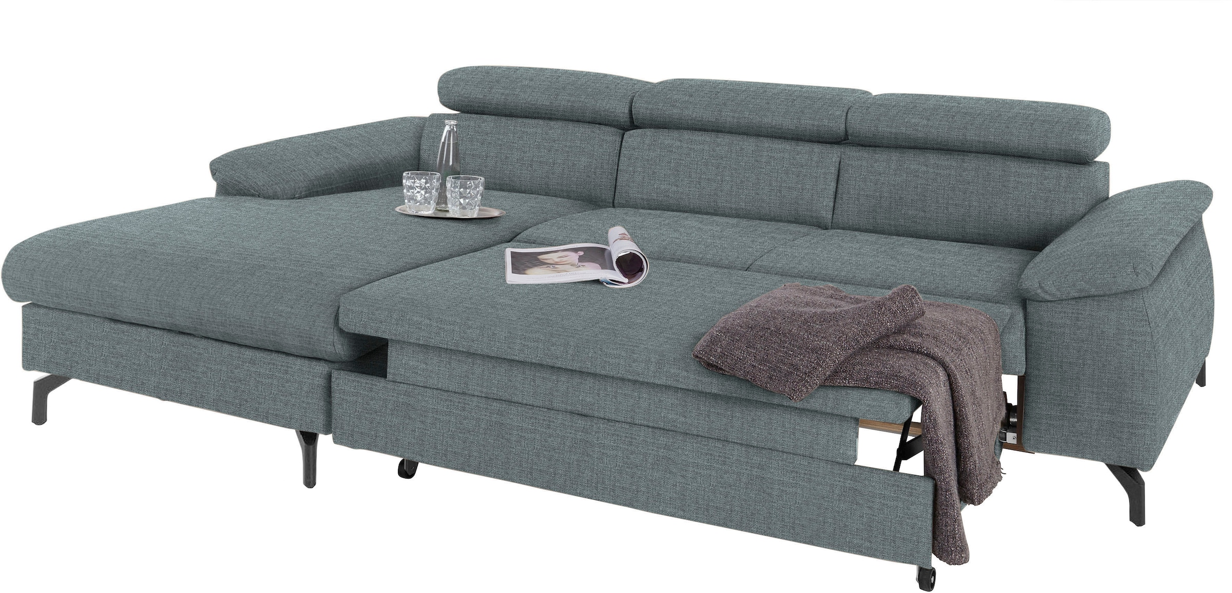 COTTA Ecksofa »Kitty L-Form«, mit Kopfteilverstellung, wahlweise mit Bettfunktion & Bettkasten