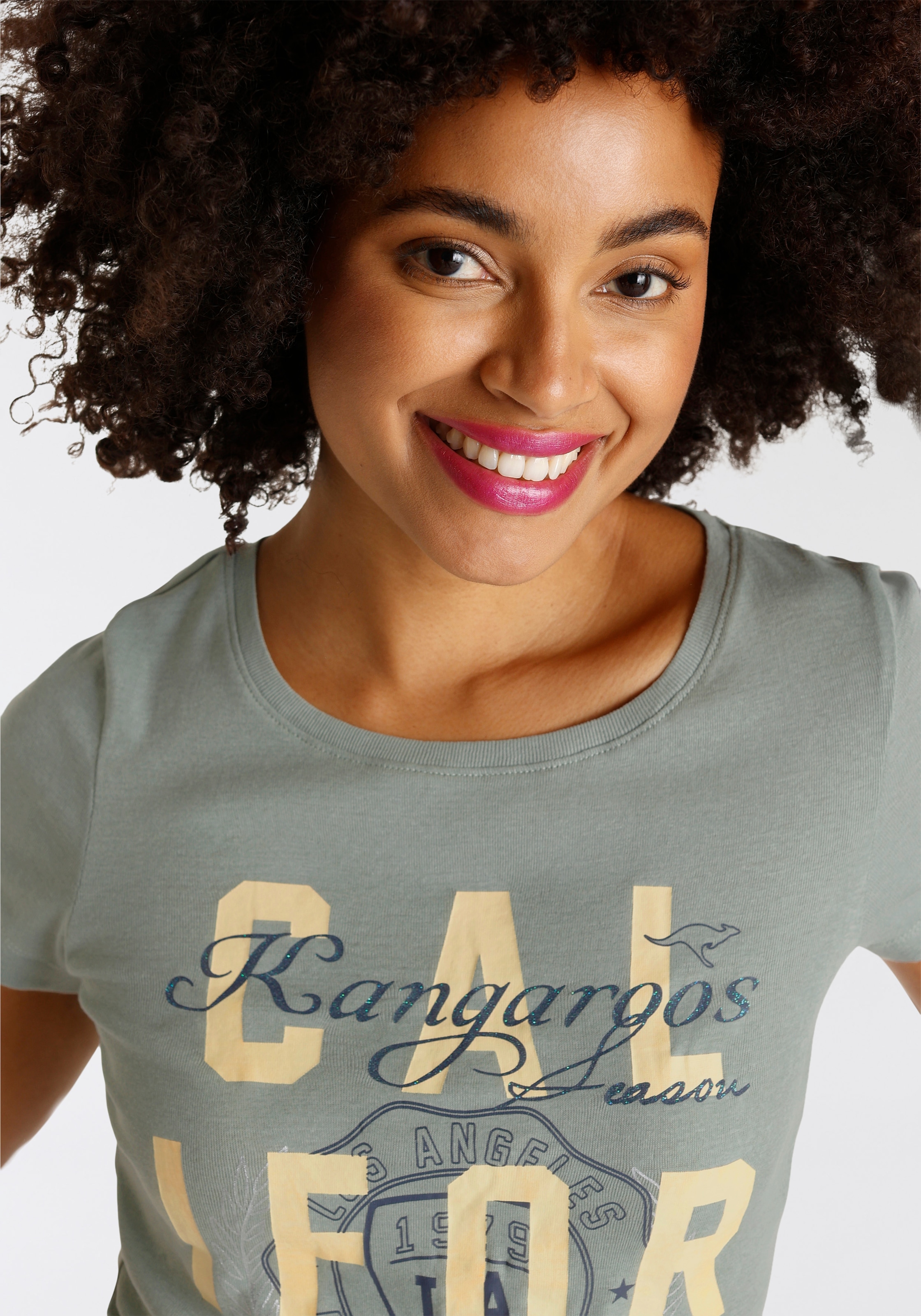 mit bestellen Logodruck Print-Shirt, - NEUE BAUR im KOLLEKTION California-Style für | KangaROOS