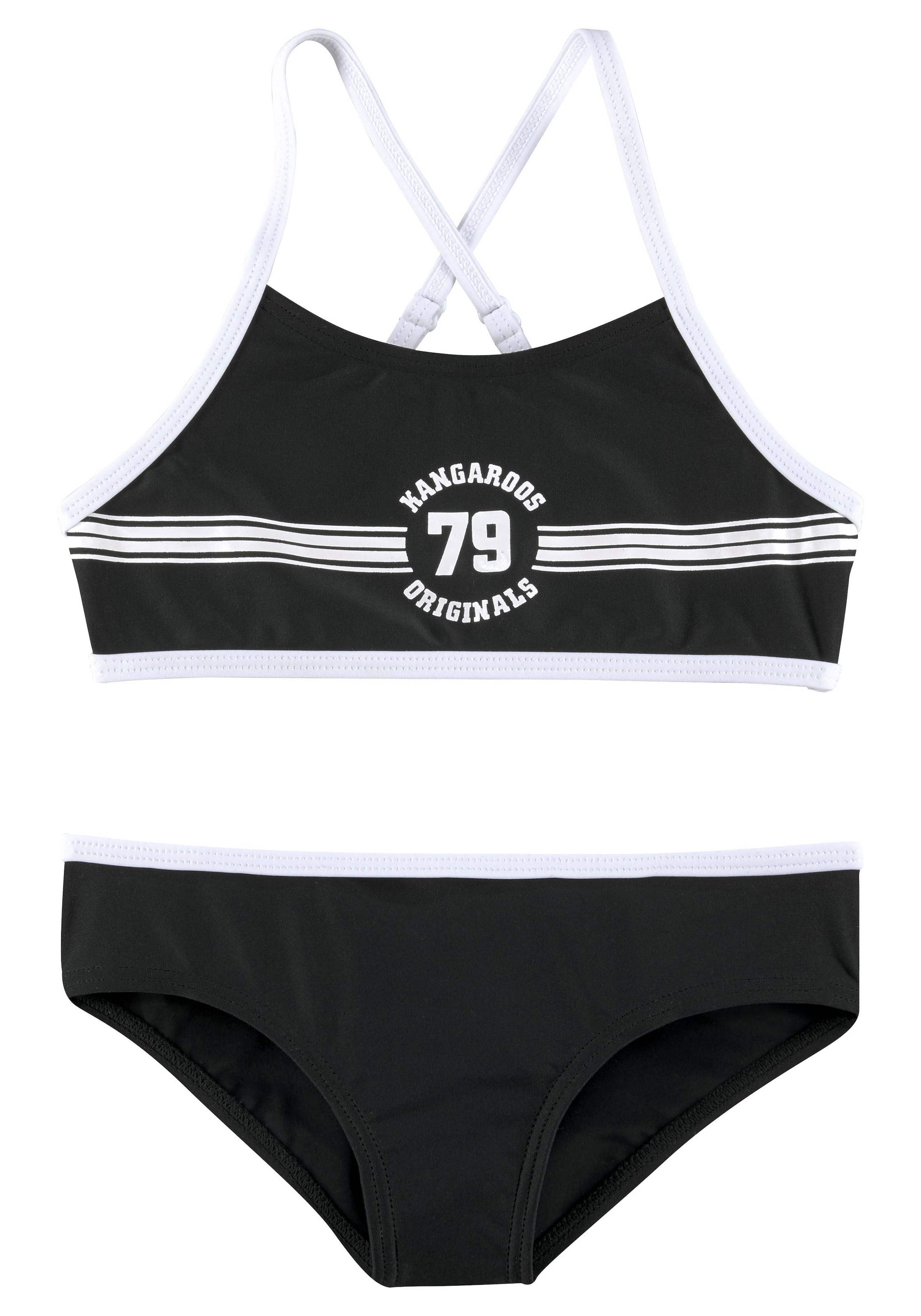 mit Frontdruck Bustier-Bikini sportlichem KangaROOS »Sporty«, BAUR | ▷ für