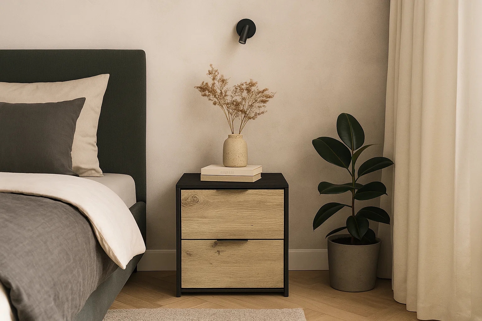 Home affaire Nachttisch "PERY Nachtkommode mit 2 Schubladen, Set 2 Stücke" günstig online kaufen