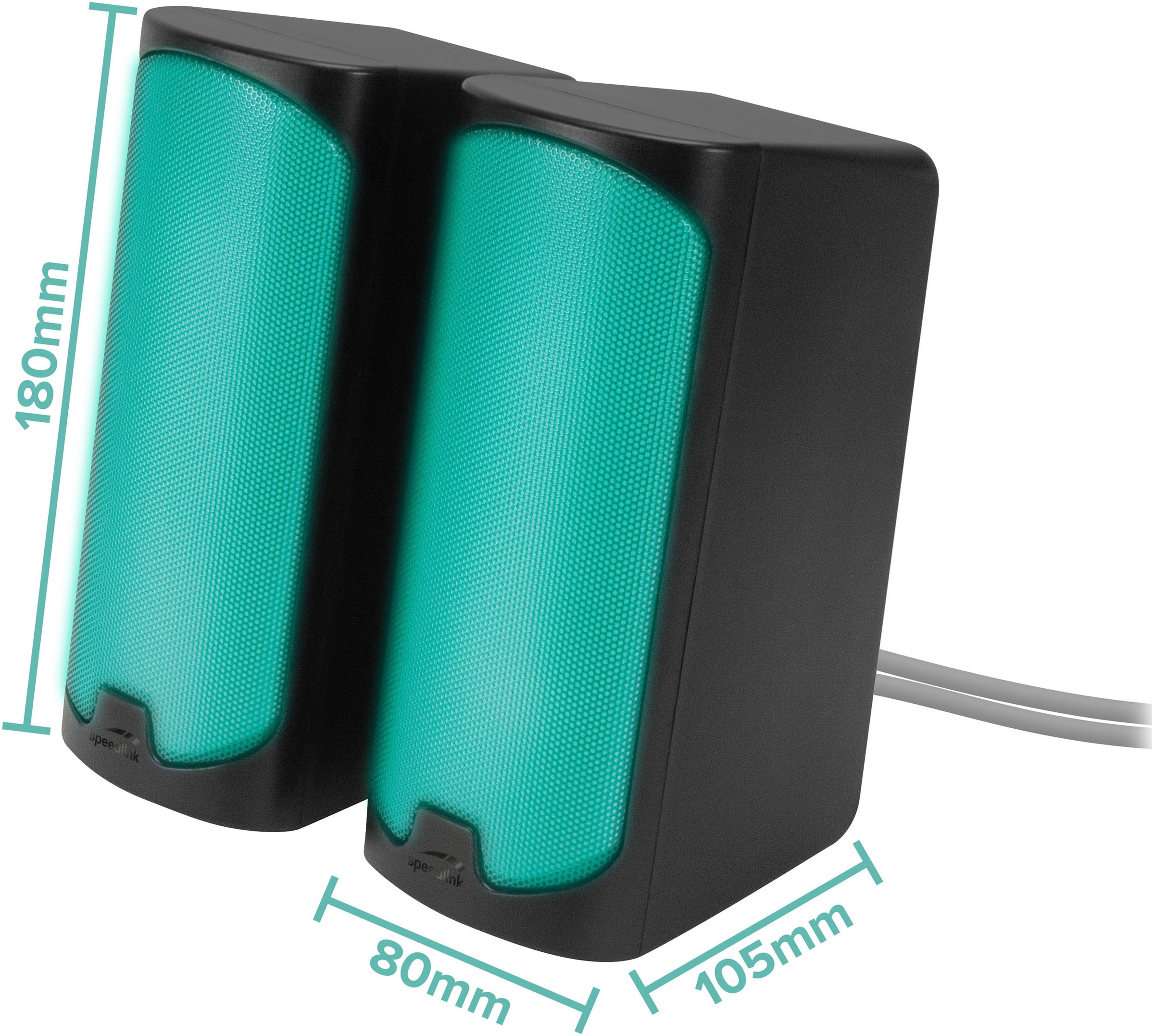 Speedlink PC-Lautsprecher »TONOS RGB Gaming Stereo Speaker«, RGB Beleuchtung, Bluetooth Verbindung zum Smartphone, Tablet, etc.