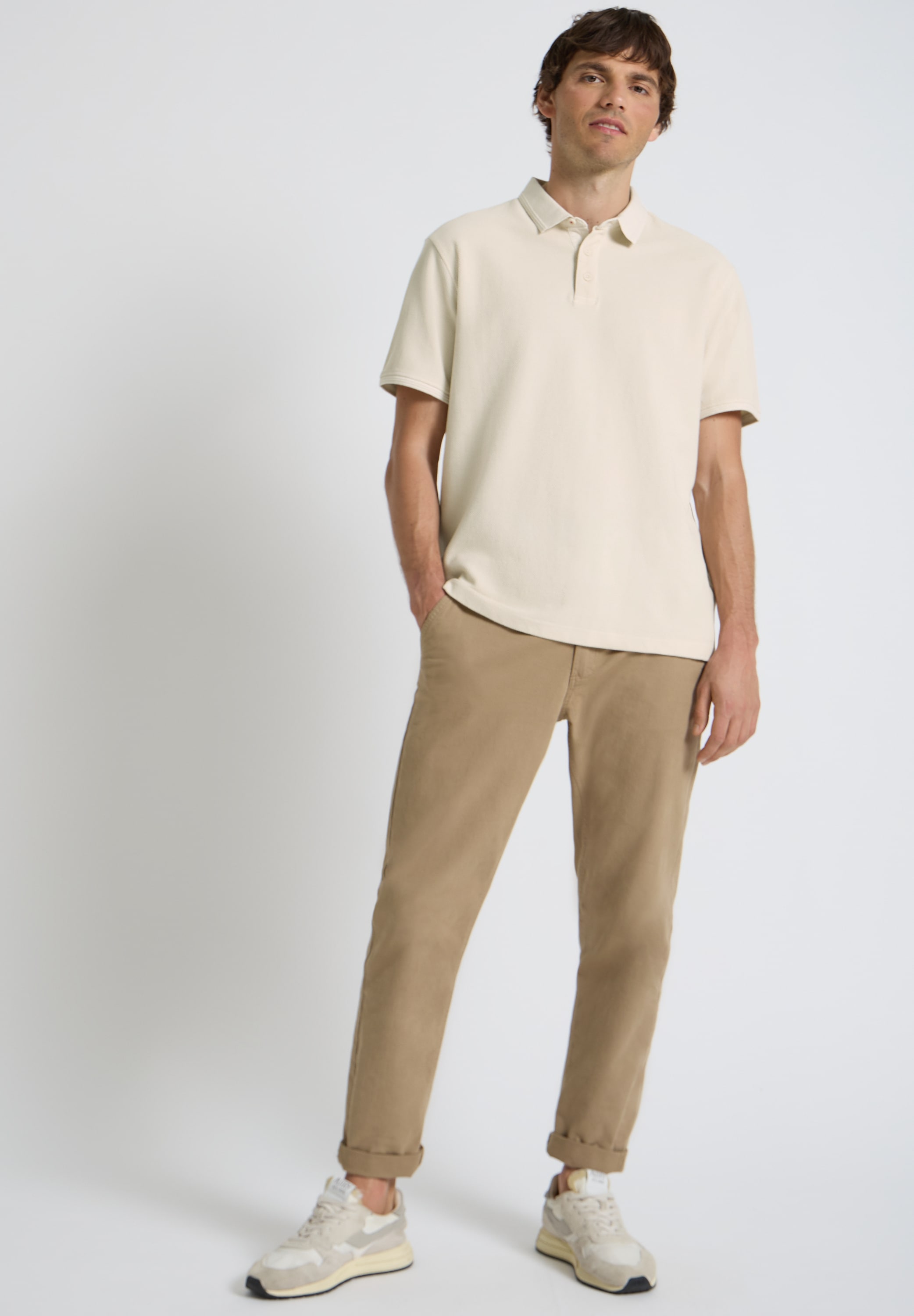 STREET ONE MEN Poloshirt mit grober Struktur