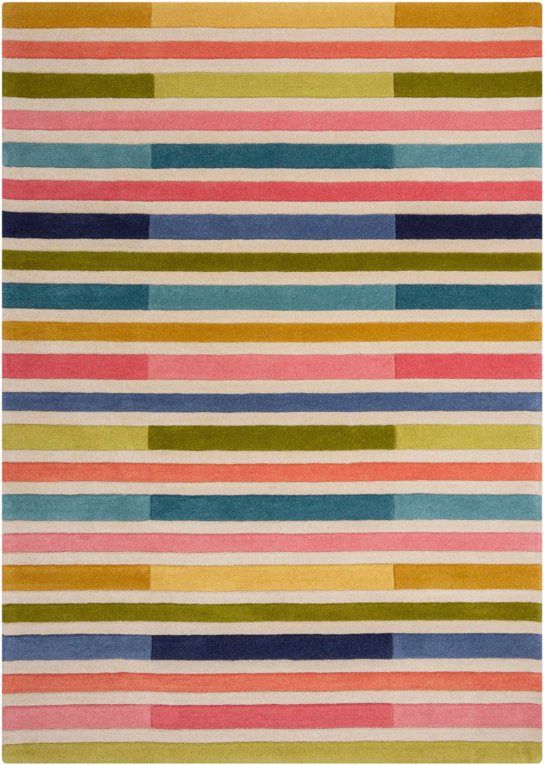 FLAIR RUGS Wollteppich »Piano«, rechteckig, 10 mm Höhe, gestreift, rechteckig