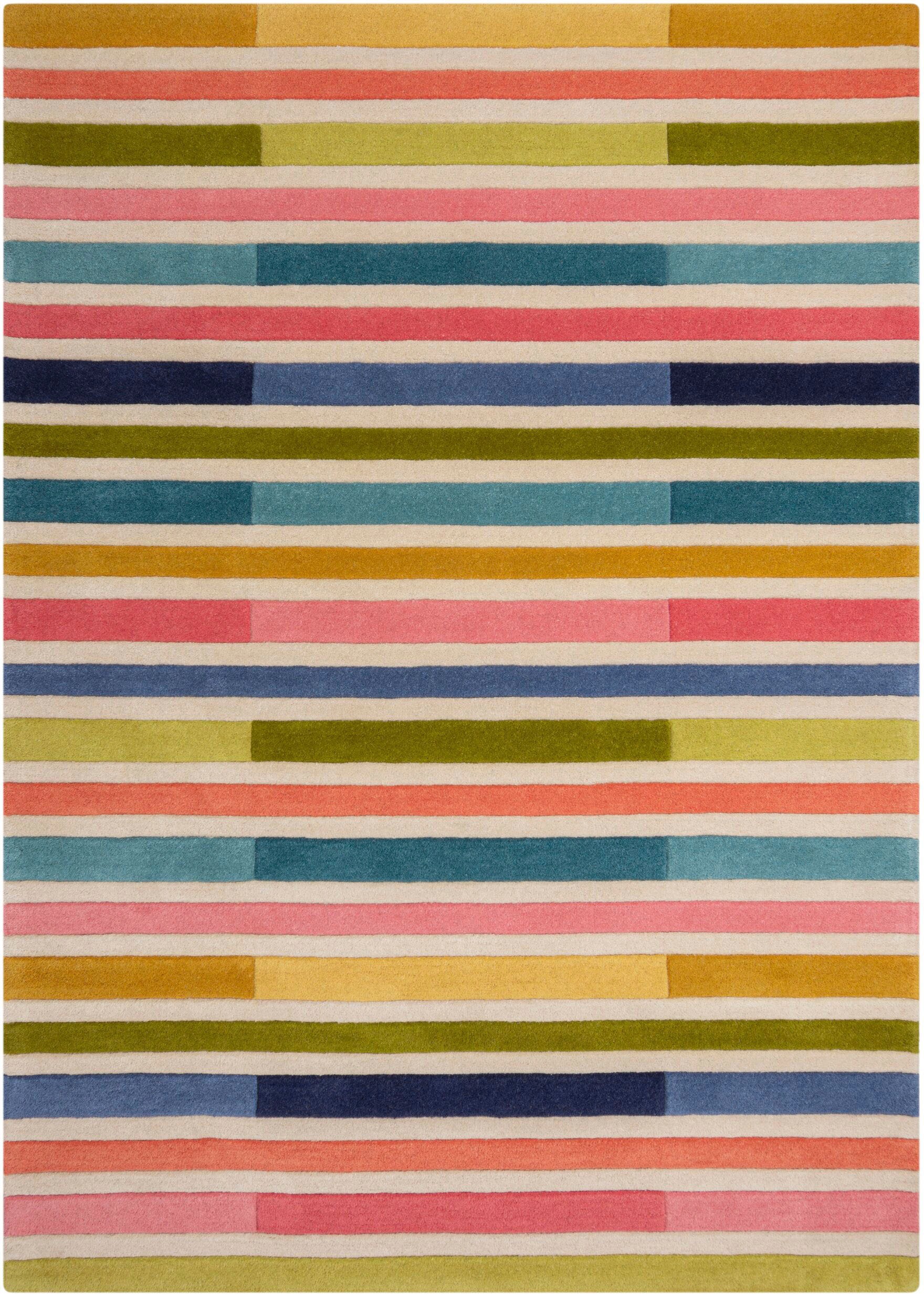 FLAIR RUGS Wollteppich "Piano" rechteckig 10 mm Höhe gestreift, rechteckig günstig online kaufen