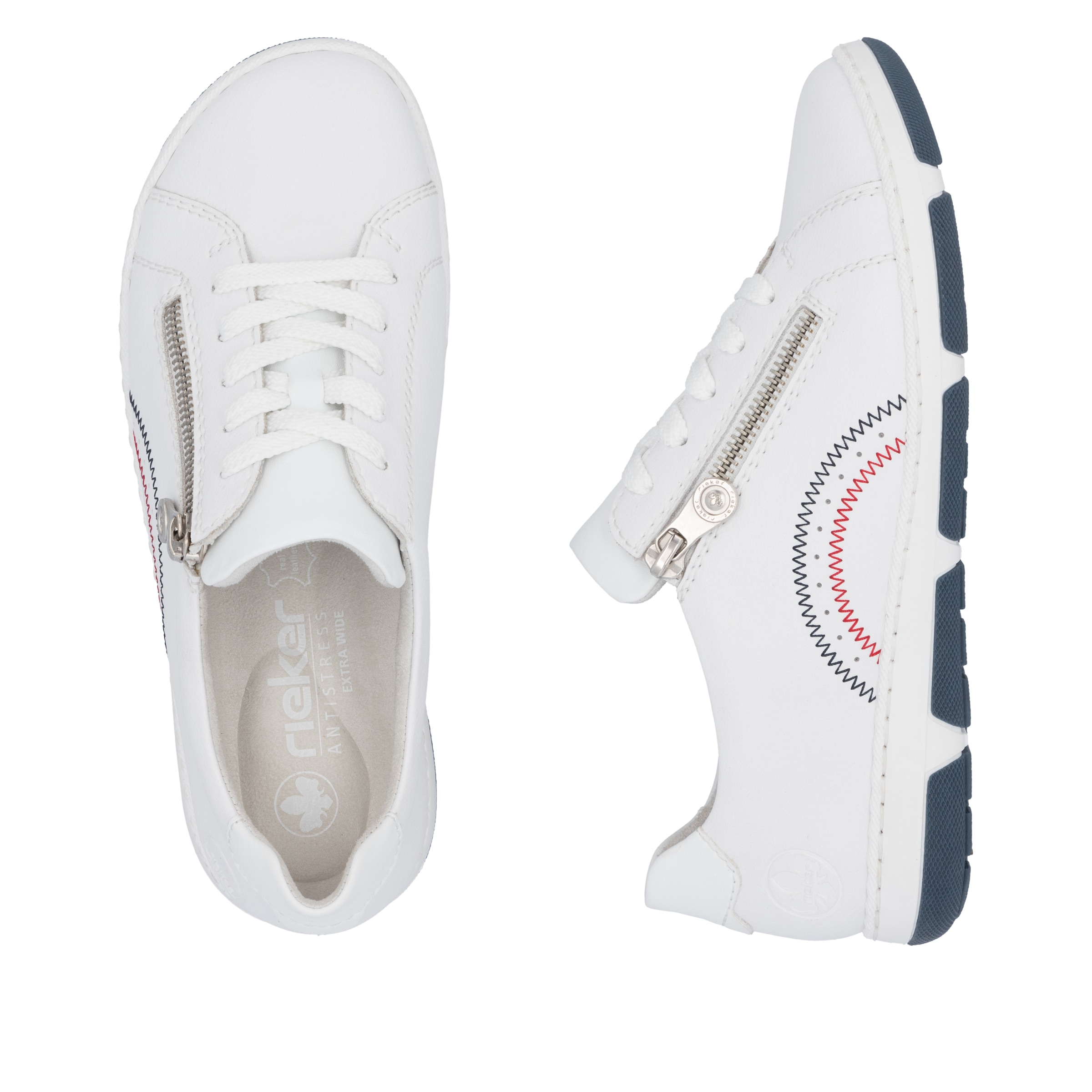 Rieker Sneaker, Schnürschuh, Halbschuh, Freizeitschuh mit weichem Schaftrand