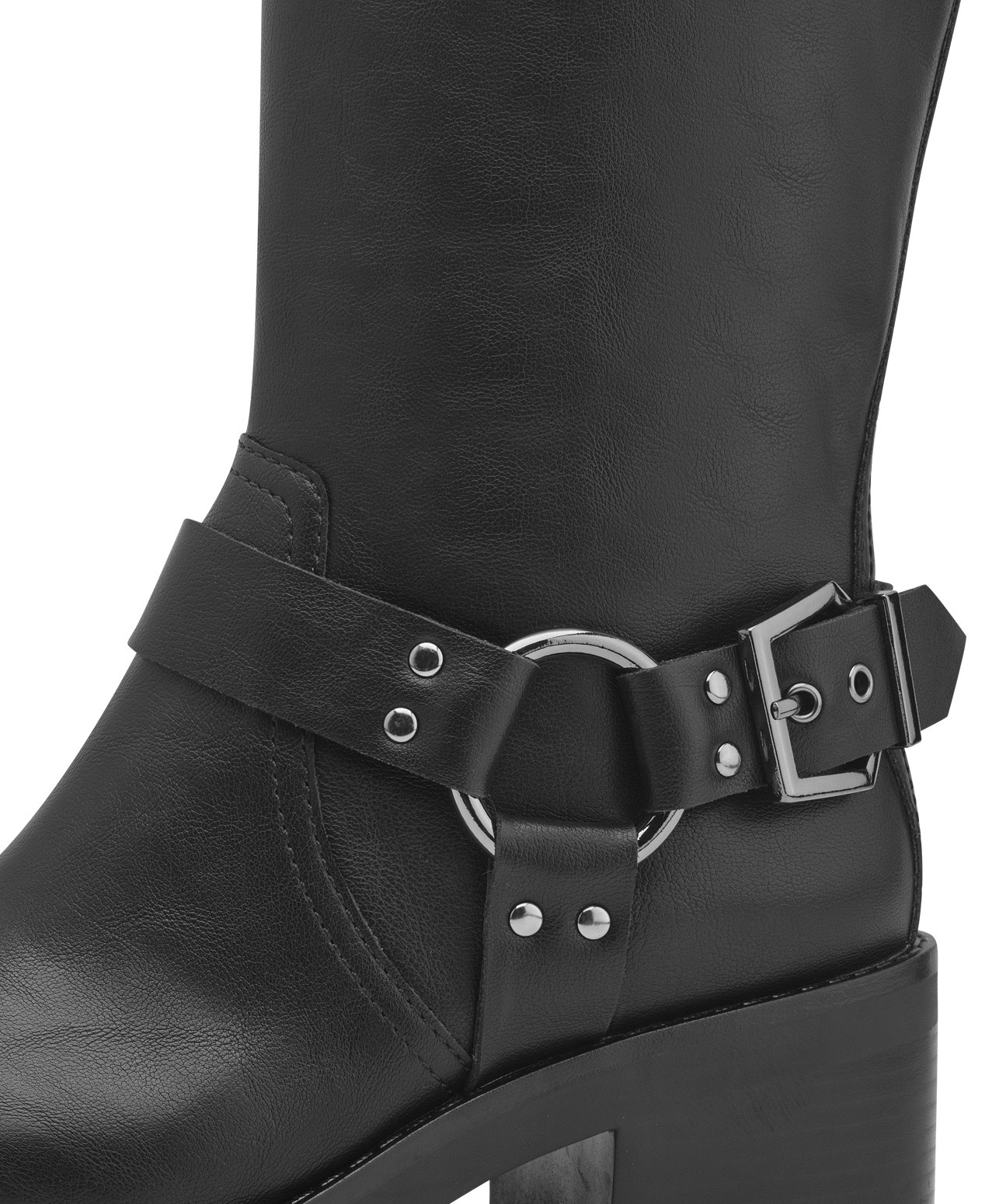 Tamaris Winterstiefel, Blockabsatz, Bikerstiefel, Langschaftstiefel mit Zierschnallen