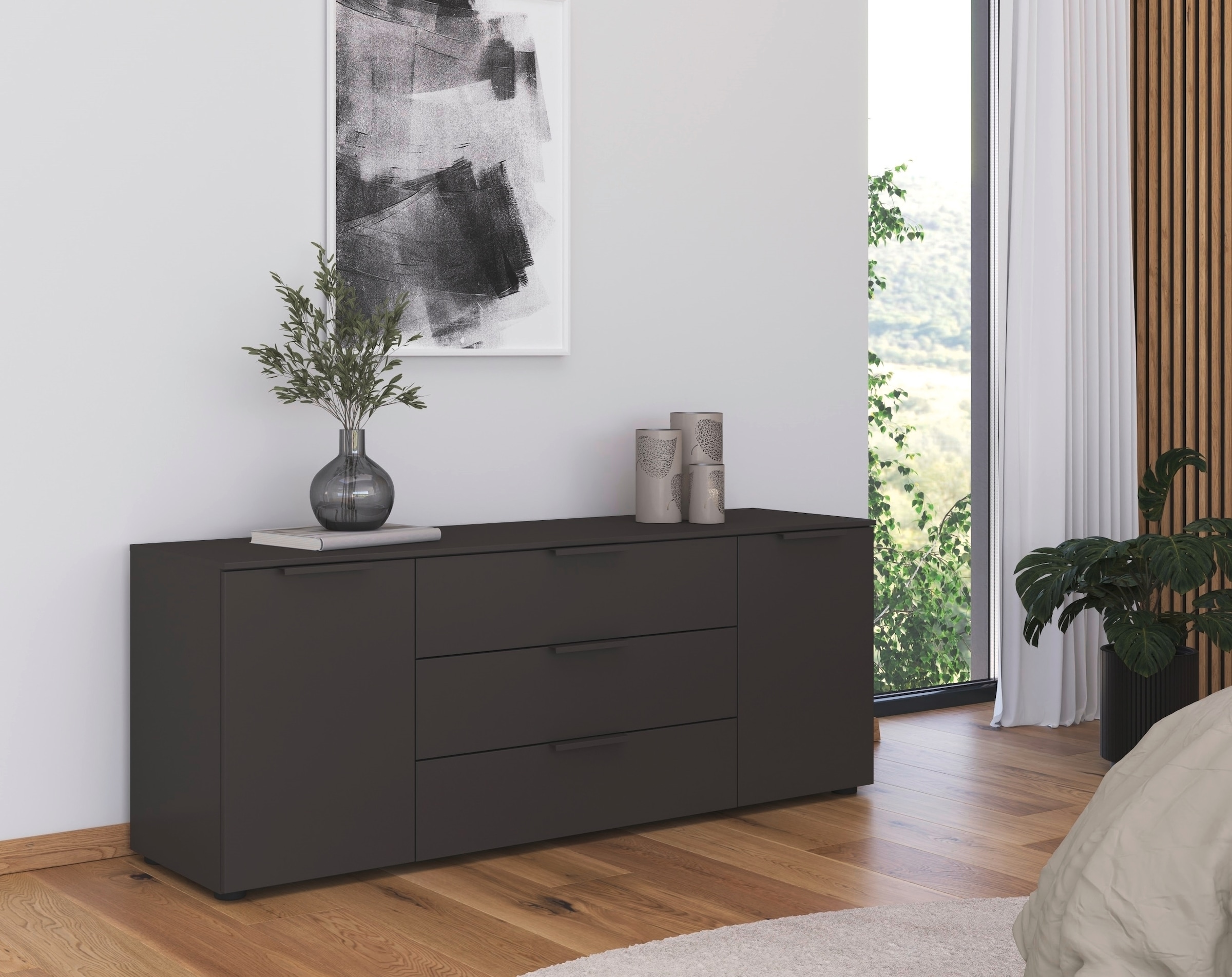 rauch Schubkastenkommode »Kommode Türkommode Sideboard Kombikommode FLIPP«, (Breite 160 cm mit 2 Einlegeböden), 2-türig mit 3 Schubladen und Soft-Close-Funktion