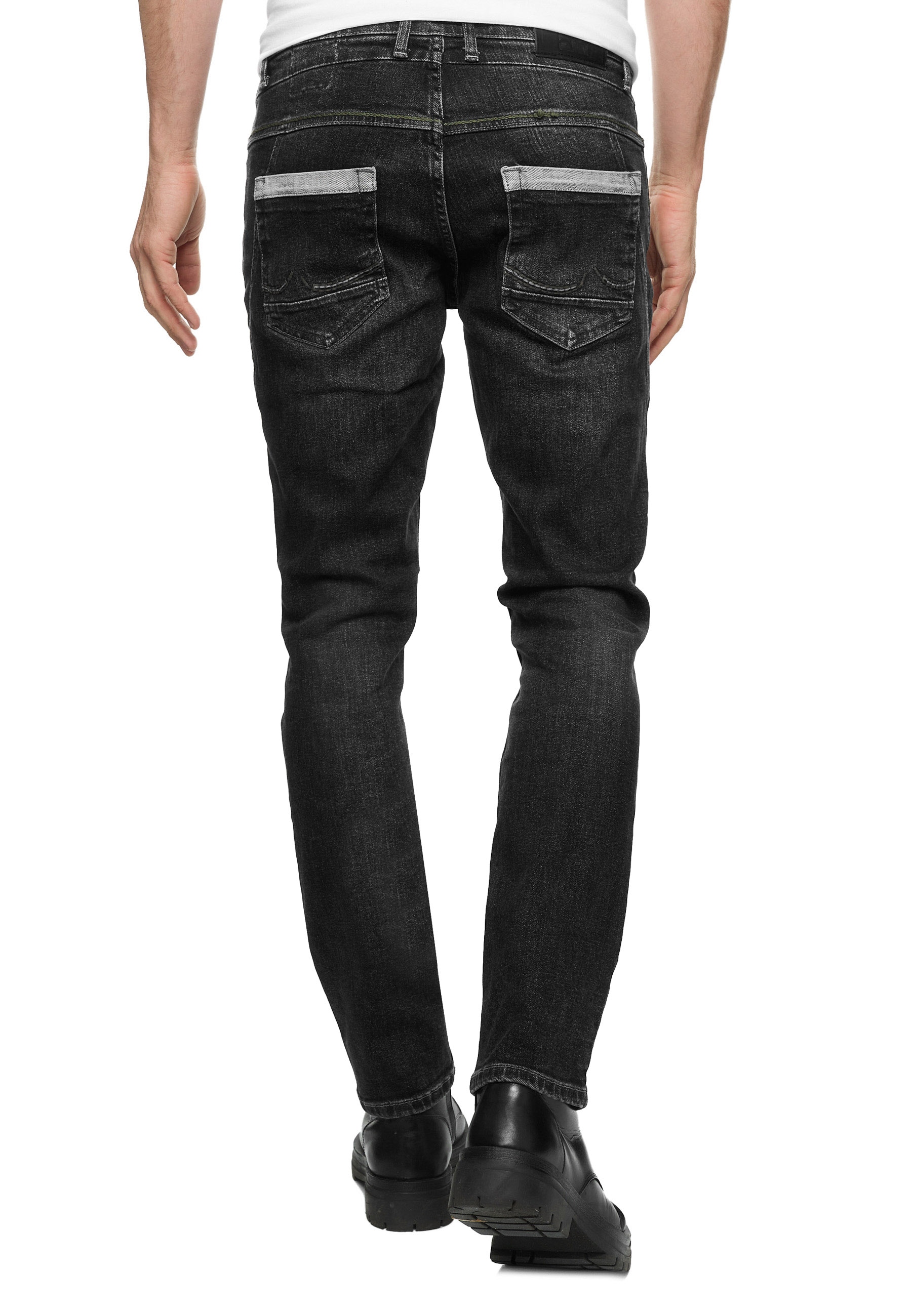 Rusty Neal Straight-Jeans »YOKOTE«, mit farblich abgesetzten Details