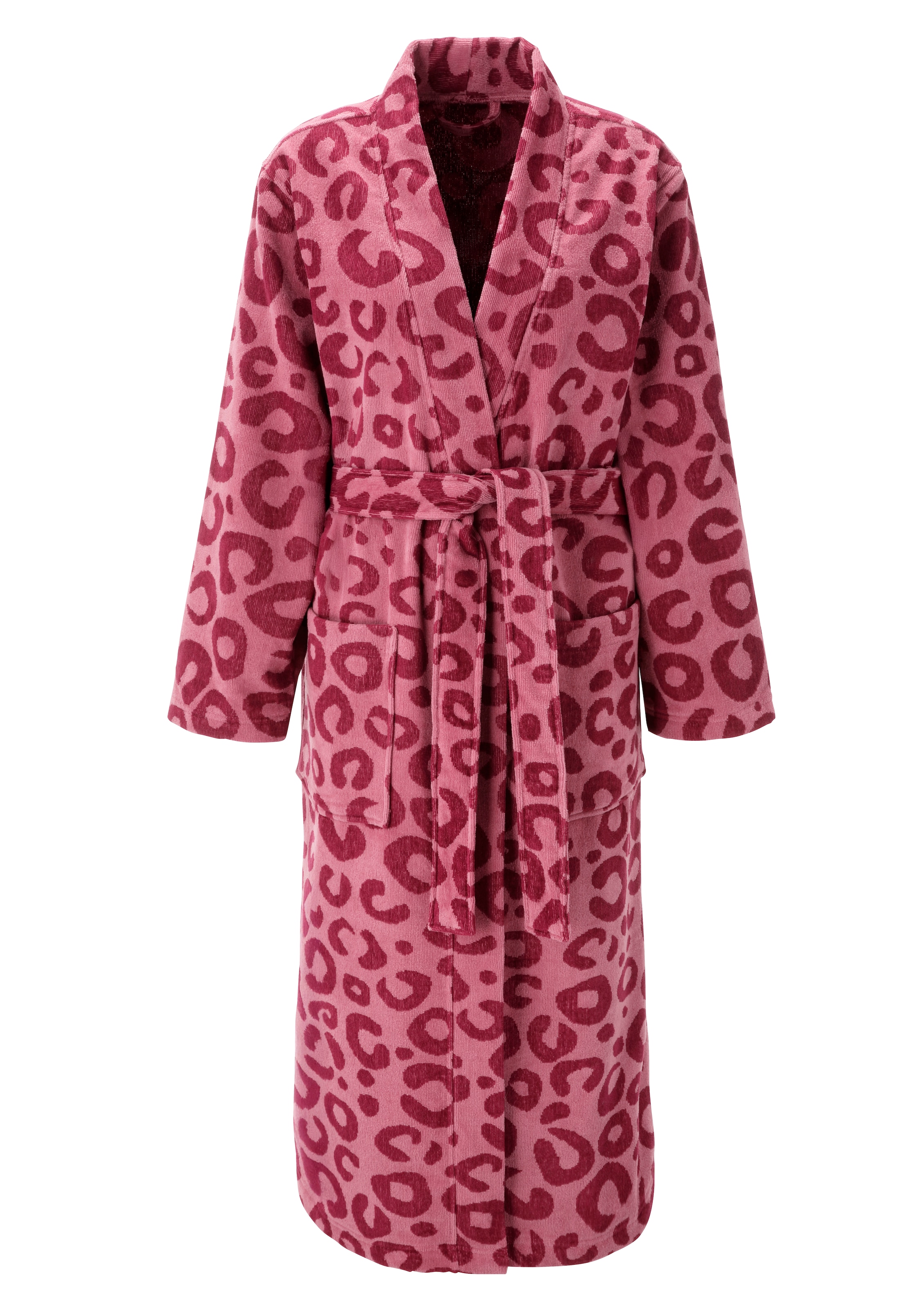 OTTO home Unisex-Bademantel "Anna Leo, ideal für Sauna & Spa, Hotelbademantel, Morgenmantel" 1 Stk. für Damen & Herren, mit Taschen, S-3XL, mit trendigem Animal-Print
