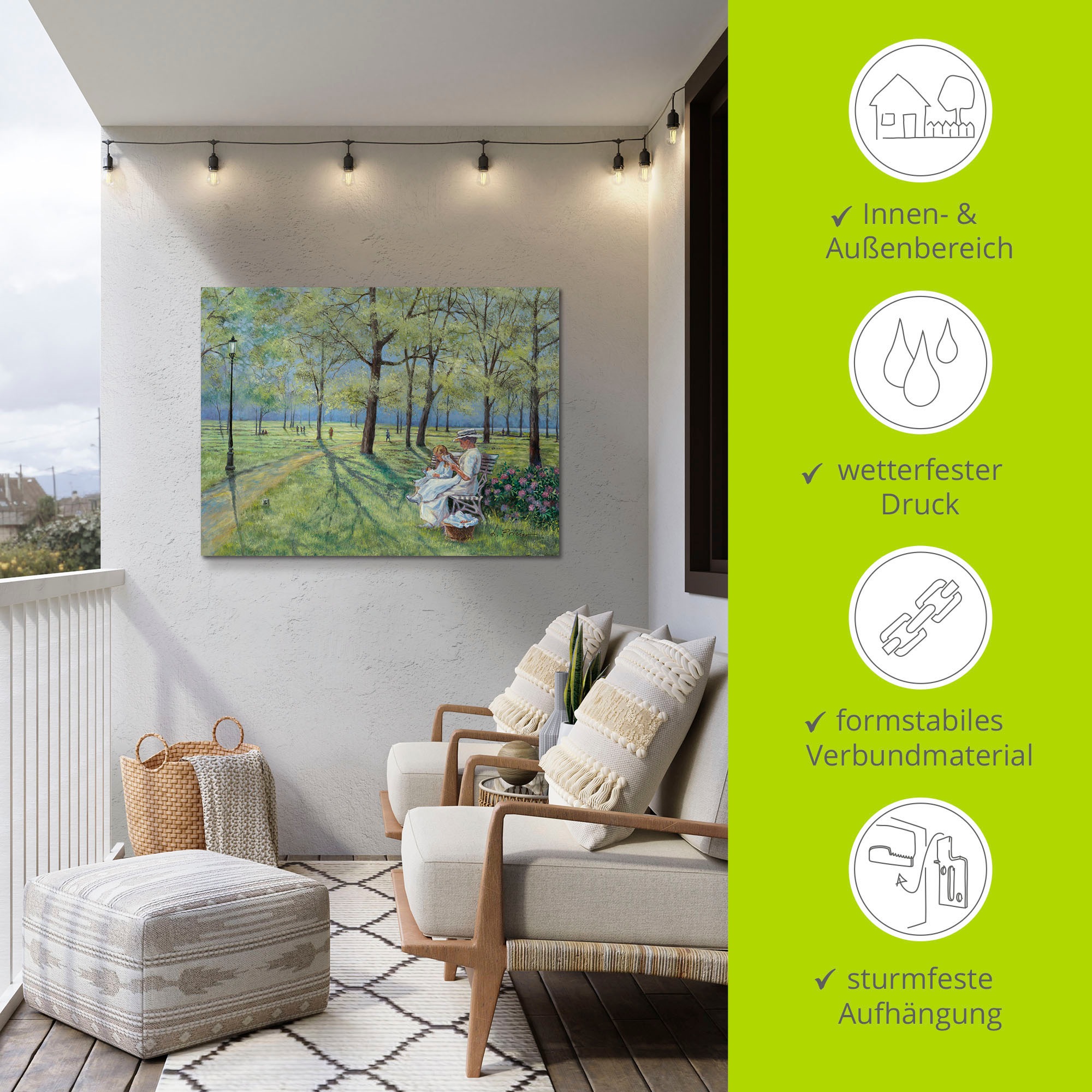 Artland Wandbild »Im Park«, Wiesen & Bäume, (1 St.), als Alubild, Outdoorbild, Leinwandbild in verschied. Größen