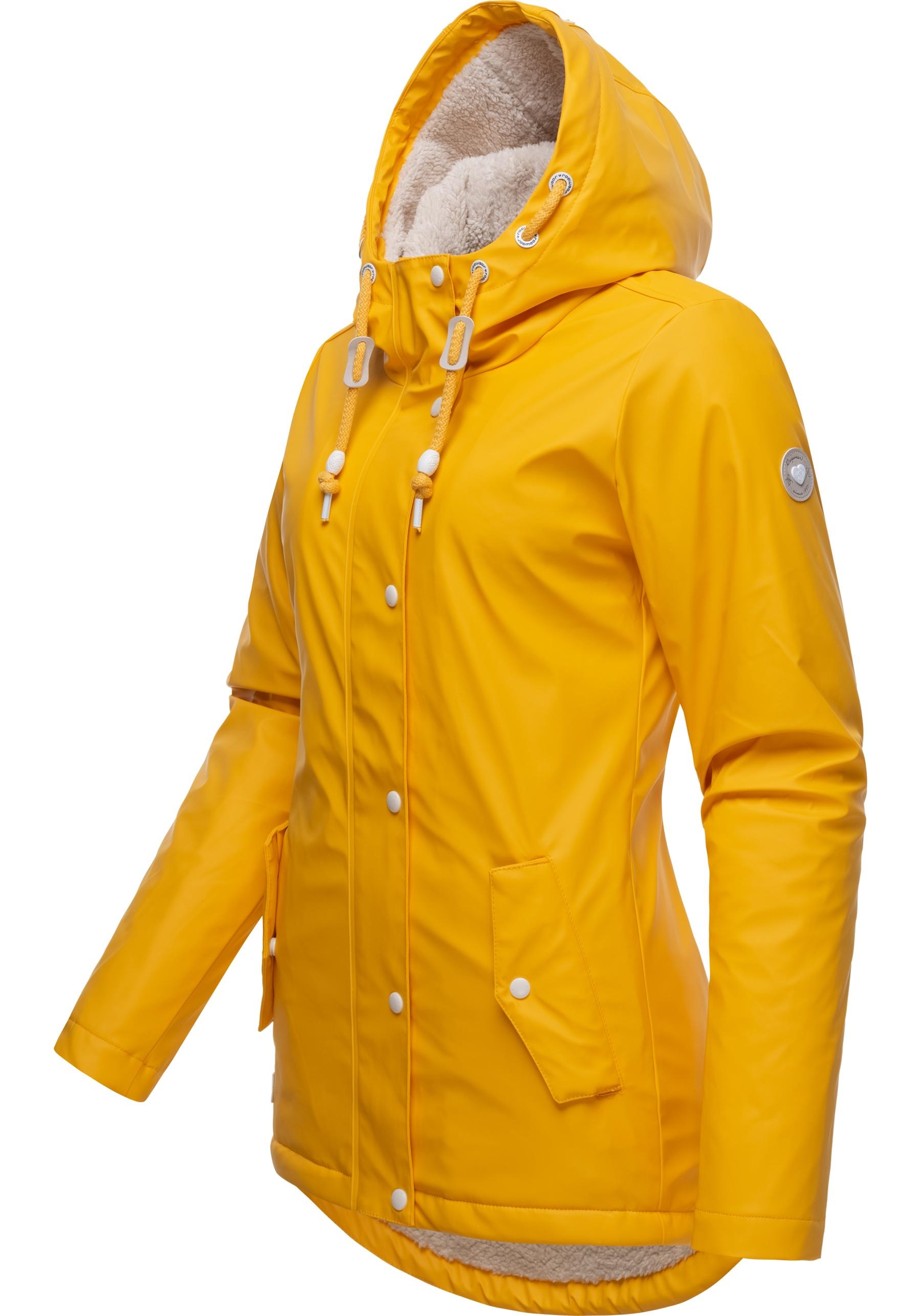 Ragwear Regenjacke »Marge«, mit Kapuze, warm gefütterter Damen Winter Regenmantel