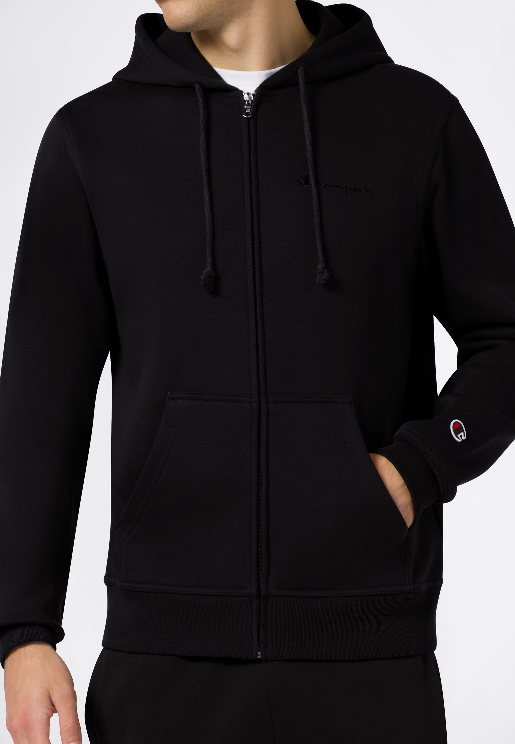 Champion Kapuzensweatjacke aus Baumwolle und Polyester, erhältlich in den Größen S bis XXL