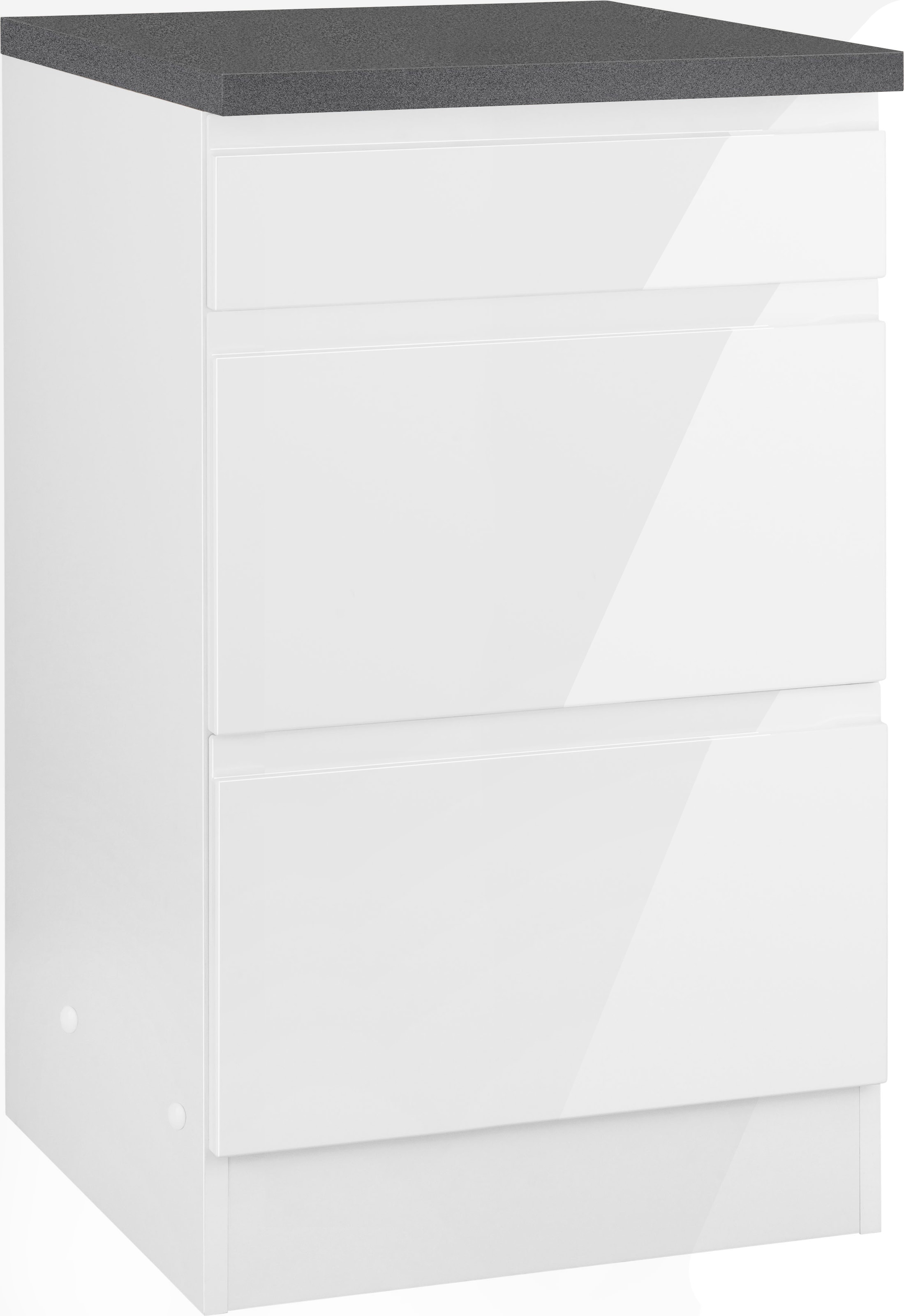KOCHSTATION Unterschrank "KS-Virginia,neu in verbesserter Ausführung" Stauraum, Softclose, mit CPL-Arbeitsplatte, Breite 50 cm, 1 Schubkasten, 2 Auszüge, Soft-Close-Funktion