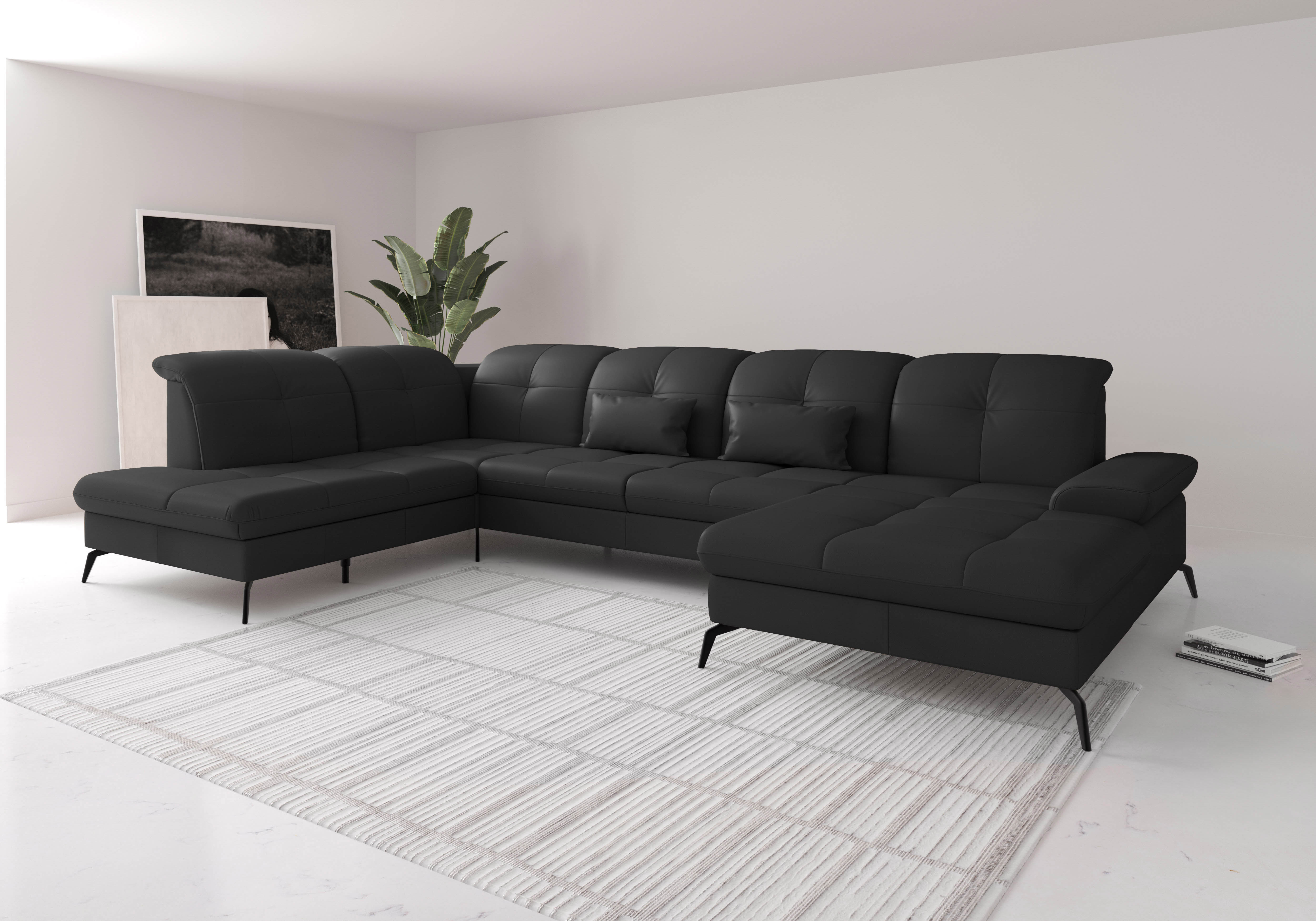 sit&more Wohnlandschaft "Amica, U-Form, inkl. Sitztiefenverstellung und Armteilverstellung" wahlweise mit Kopfteilverstellung, Schlaffunktion und Bettkasten