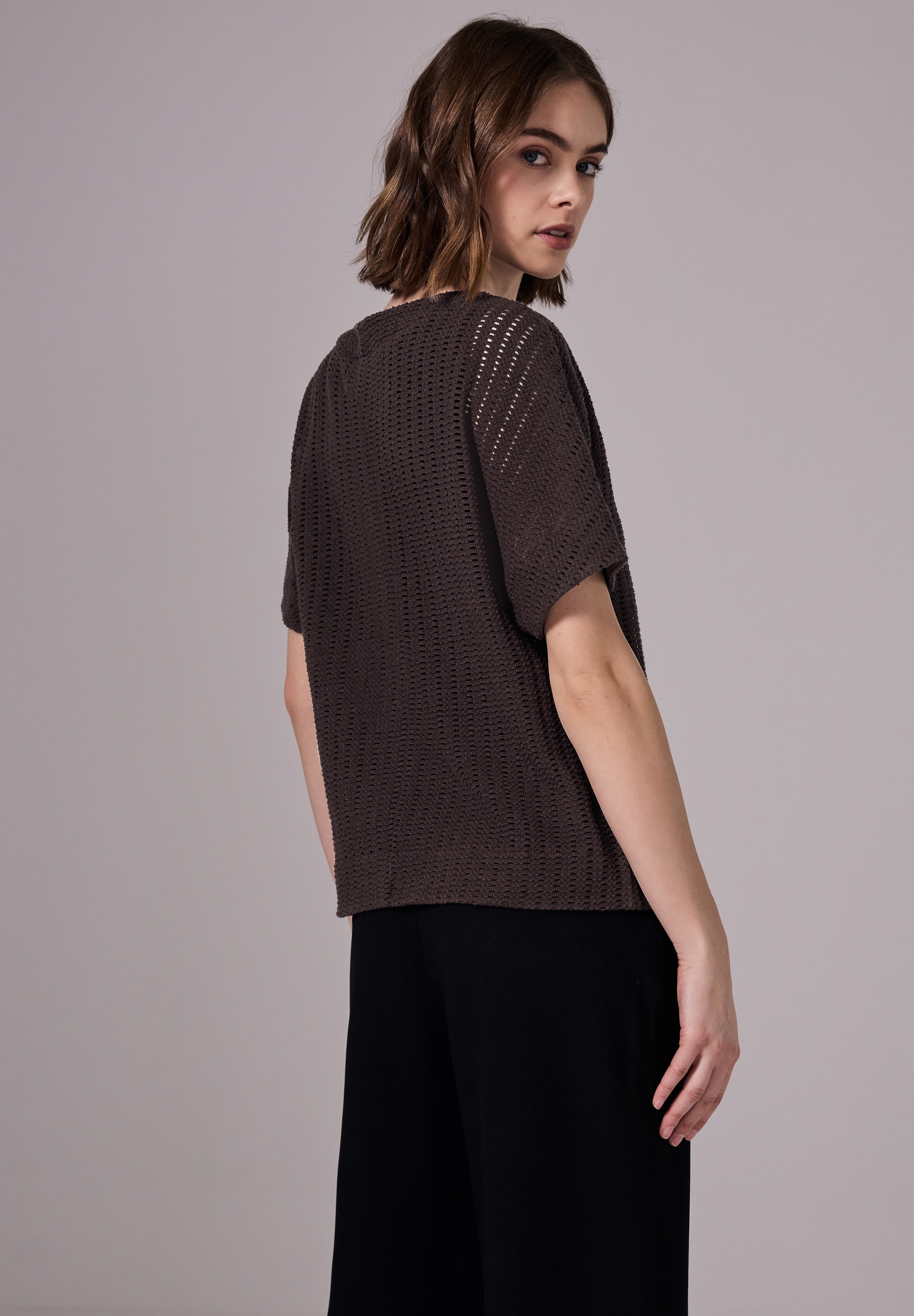 STREET ONE STUDIO T-Shirt, aus Baumwolle mit Stretchante