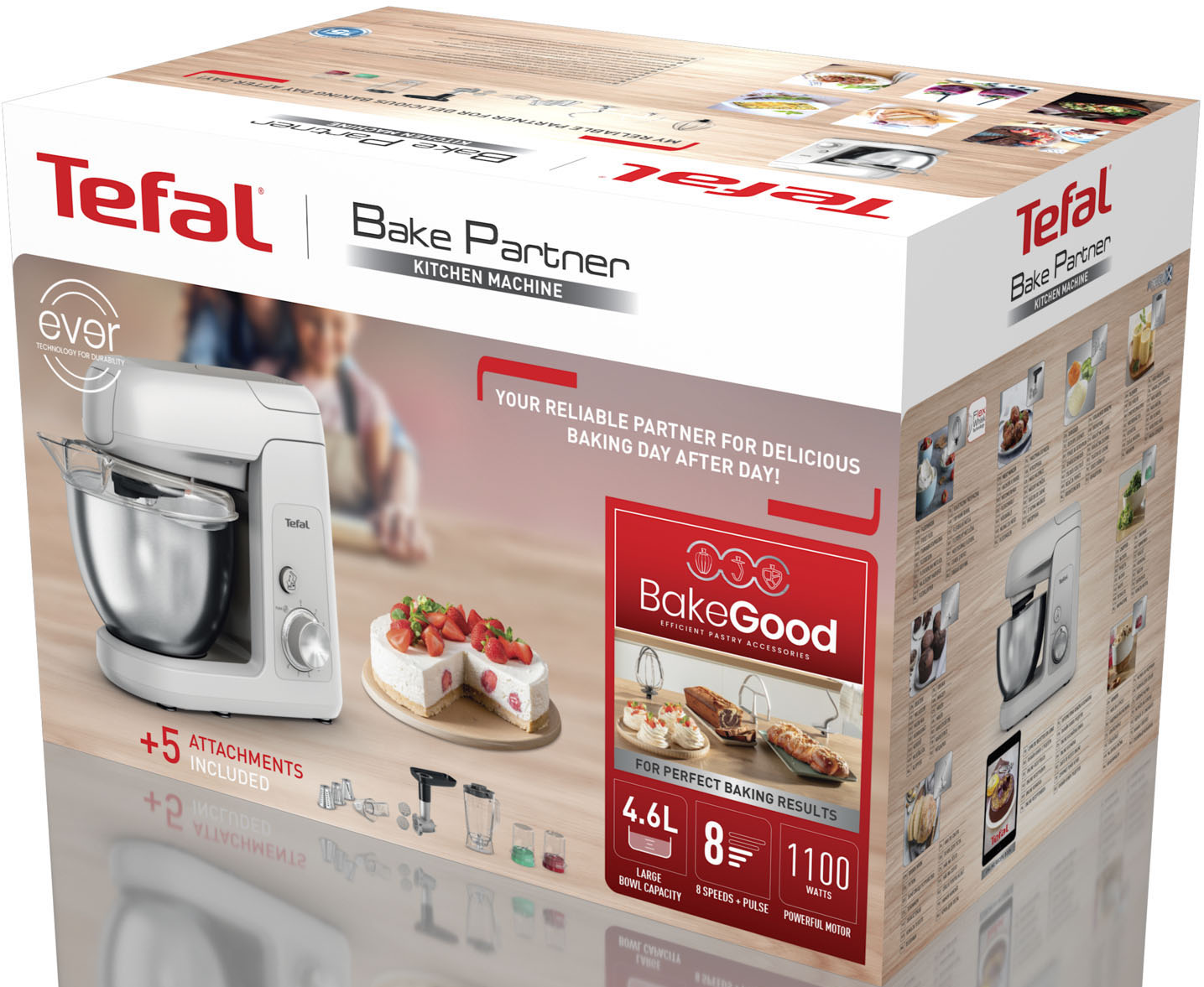 Thumbnail - Tefal Küchenmaschine "QB525B Bake Partner", langlebiges Metallgetriebe, planetarisches Rührsystem