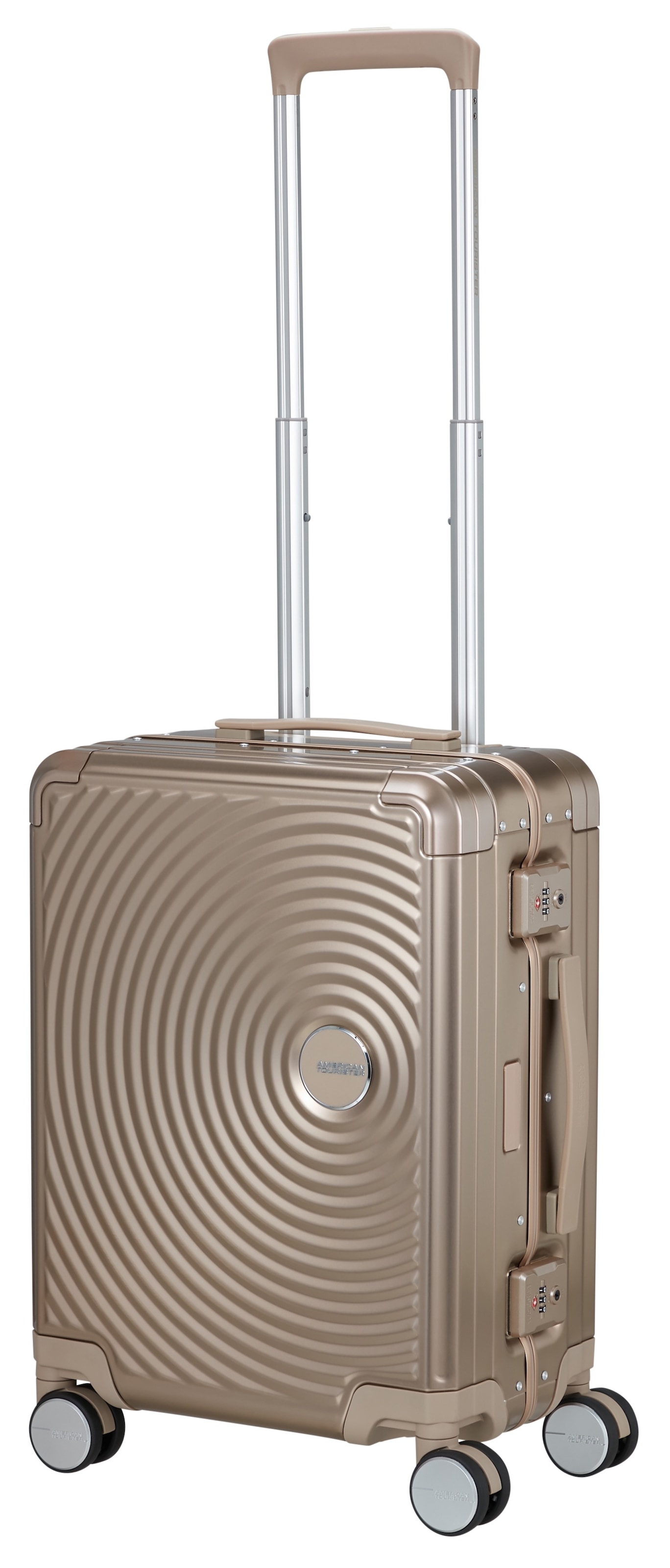 American Tourister® Hartschalen-Trolley »SOUNDBOX ALU, verschiedene Größen und Farben«, 4 Rollen, Hartschalen-Koffer zwei TSA-Schlösser Aluminium-Koffer