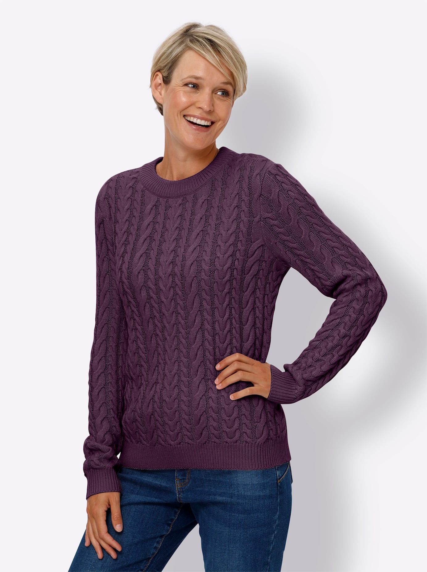 Classic Basics Rundhalspullover "Langarm-Pullover" günstig online kaufen