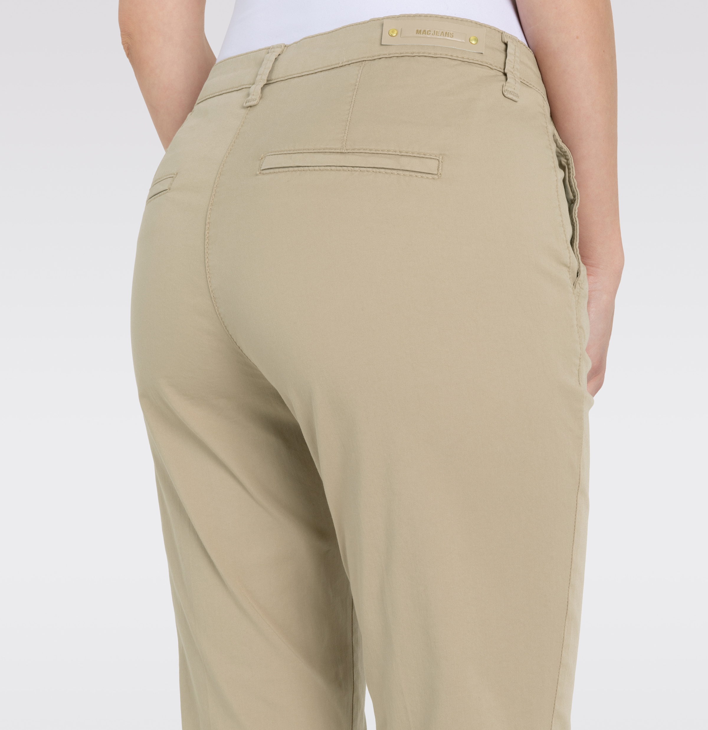 MAC Chinohose »CHINO turn up«, mit dezentem Glanz, elegant und sportiv zugleich