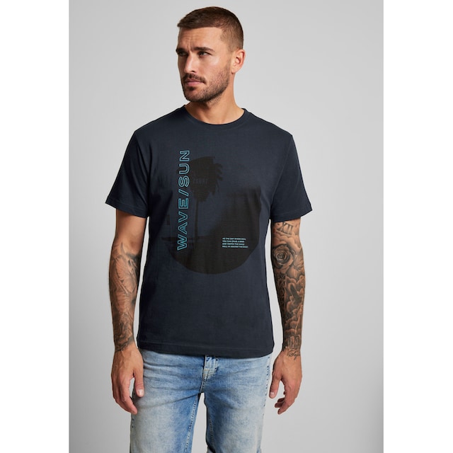 STREET ONE MEN T-Shirt, mit Rundhalsausschnitt ▷ bestellen | BAUR