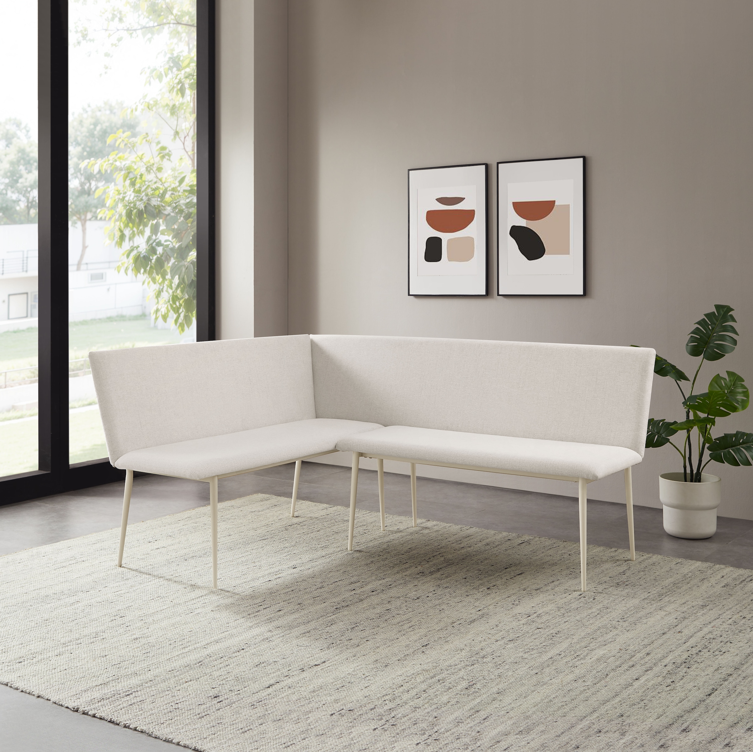 OTTO home Eckbank »Cassy« pflegeleichter Strukturstoff, Metallgestell, FSC-zertifiziertes Holz