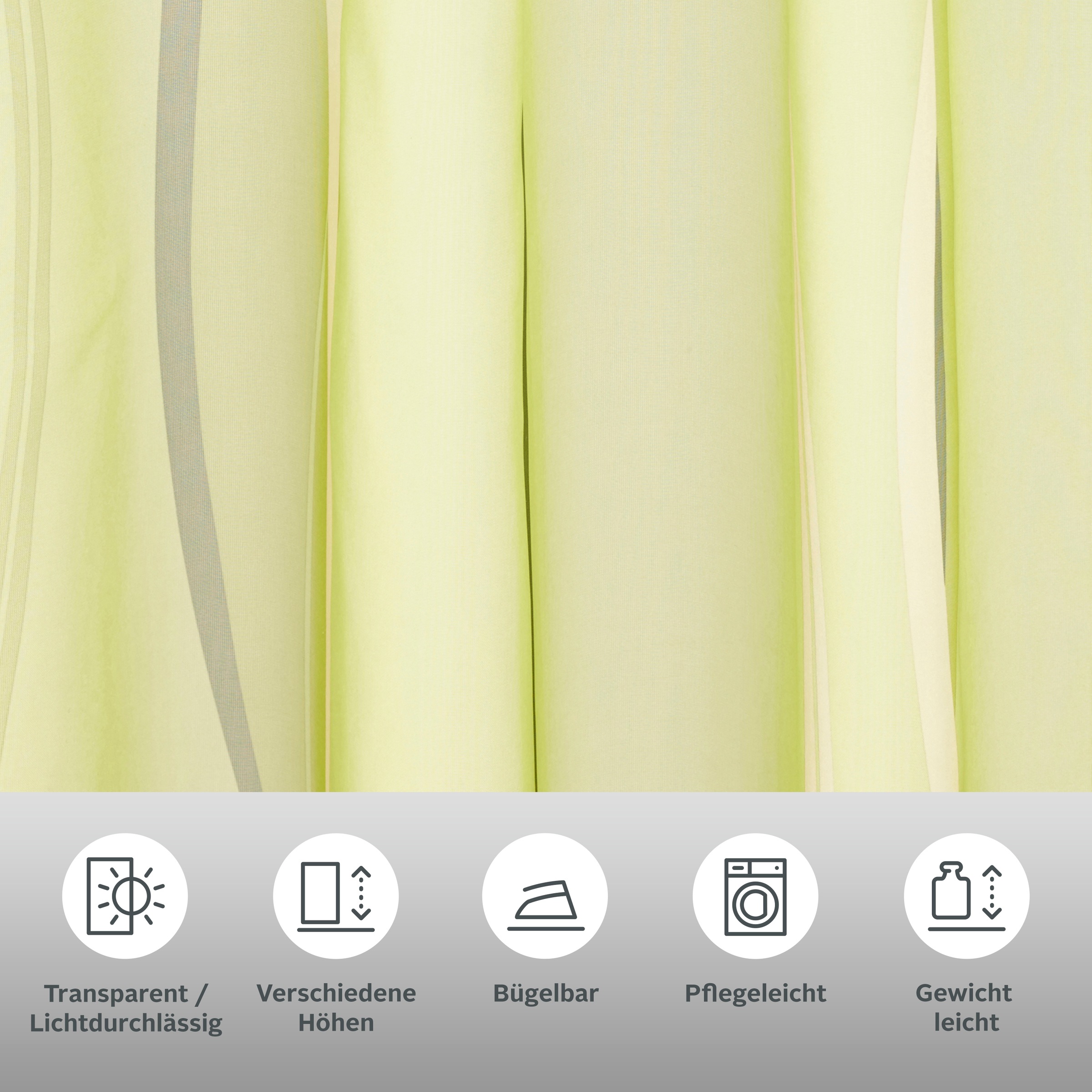 my home Gardine "Dimona" Schlaufen 2 Stk. tlg. 2er-Set, Voile, Polyester, W günstig online kaufen