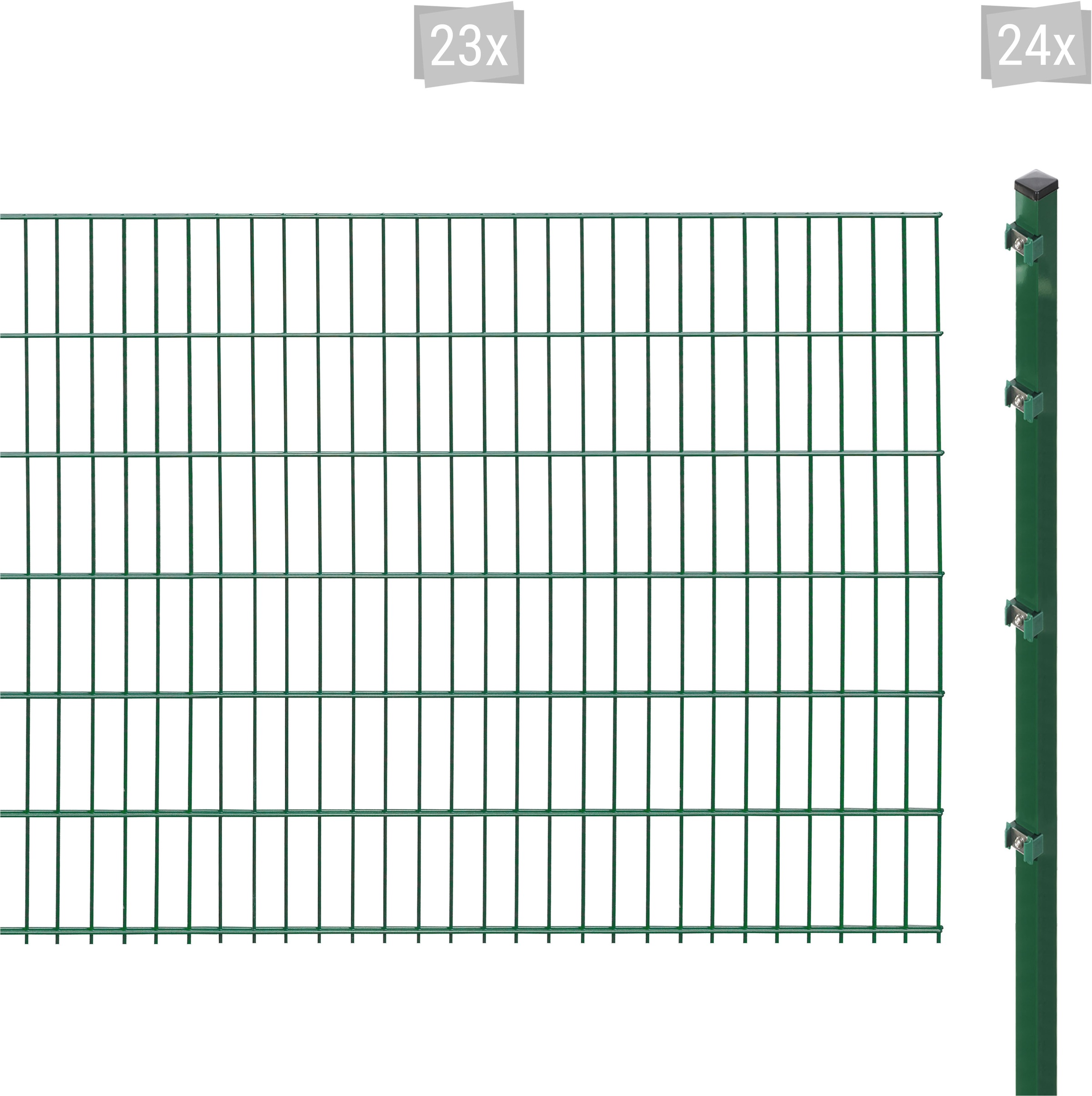 Arvotec Doppelstabmattenzaun »ESSENTIAL 123 zum Einbetonieren«, Zaunhöhe 123 cm, Zaunlänge 2 - 60 m