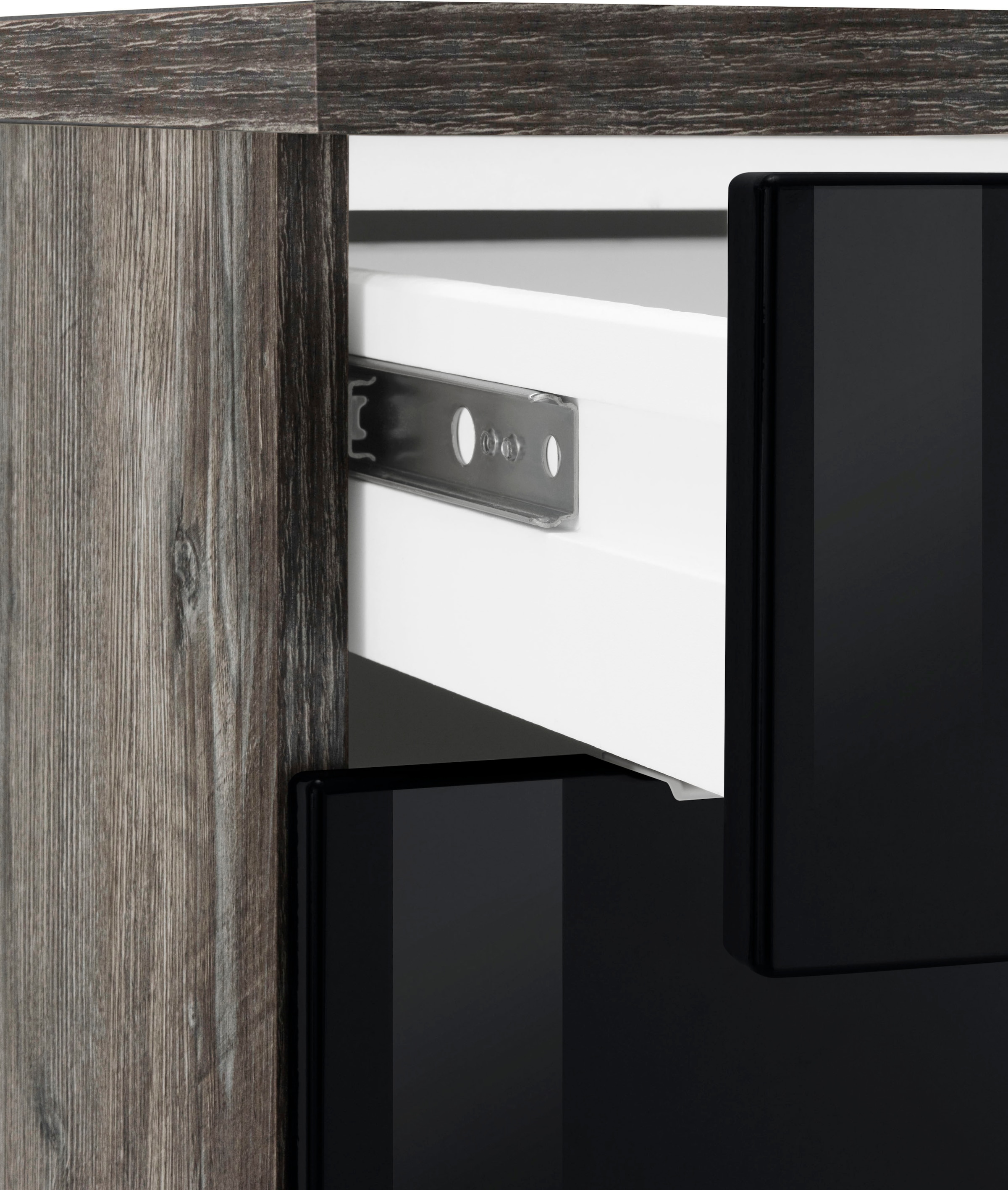 KOCHSTATION Küchenzeile »KS-Brindisi«, Breite 220 cm, wahlweise mit E-Geräten, mit MDF-Fronten und Regal