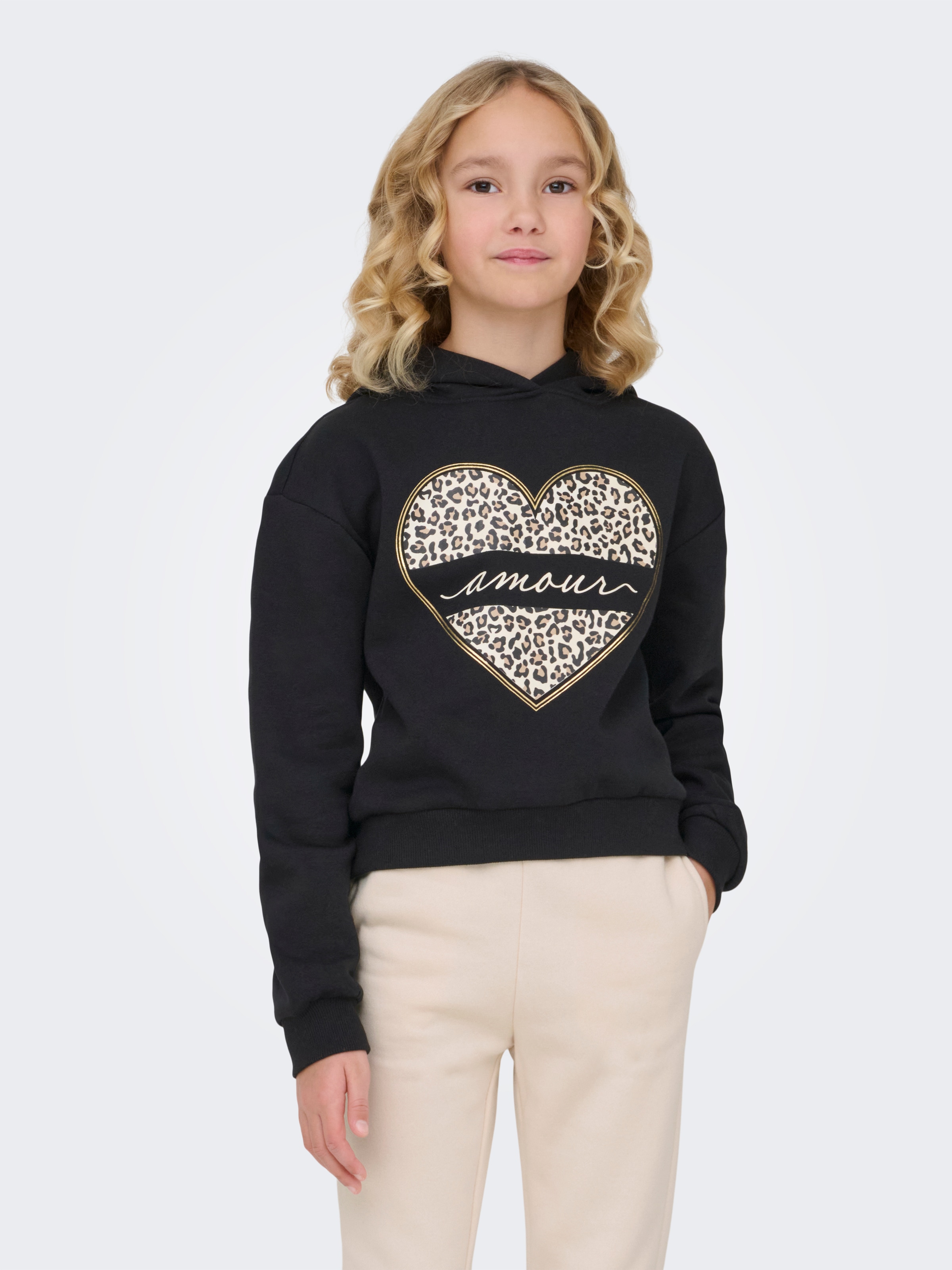 KIDS ONLY Kapuzensweatshirt "KOGCOOPER LIFE HEART LS HOODIE SWT NOOS"