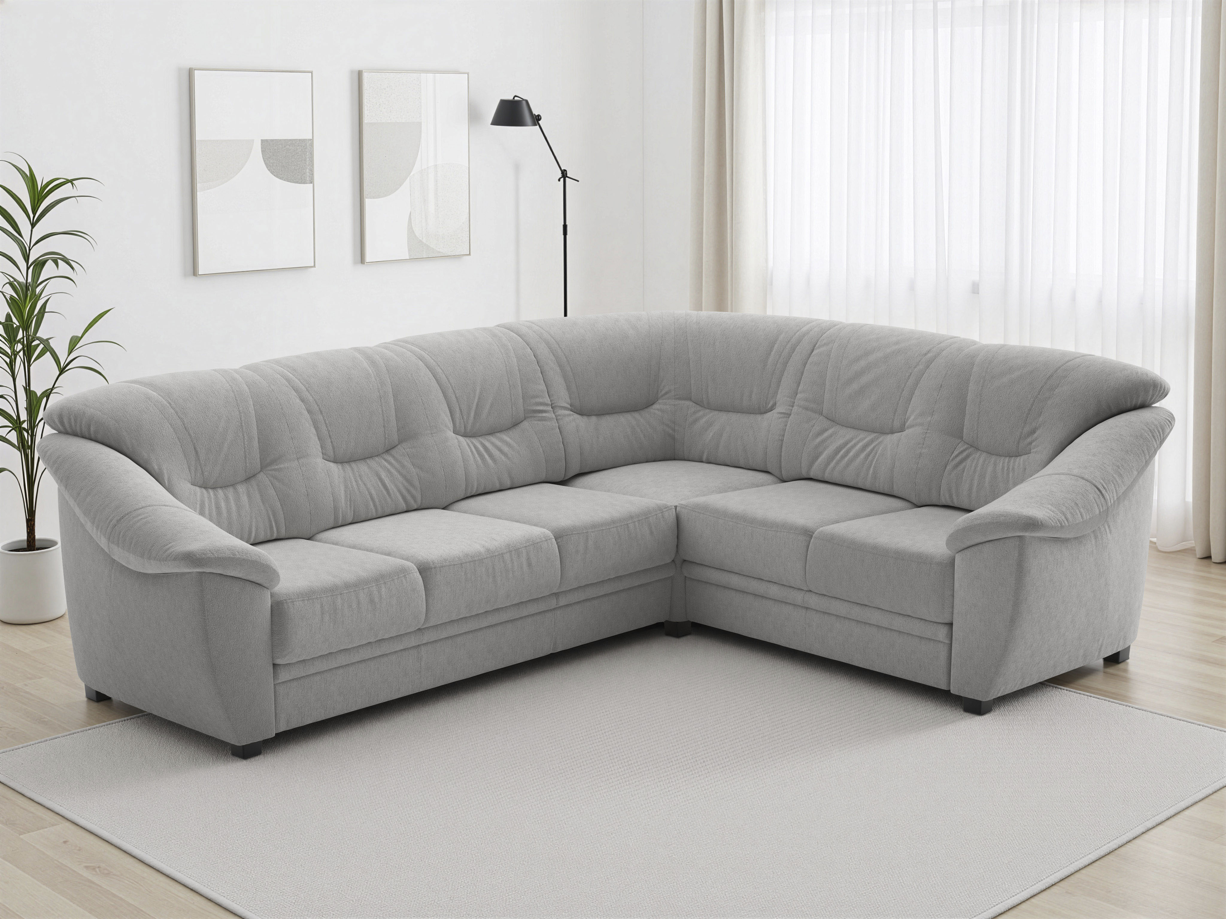 sit&more Ecksofa "Savona L-Form, B. 262 cm, Komfortsitz, Eckcouch mit Stoff- & Lederwahl" optional Schlaffunktion, Liegefl. 120x195 cm