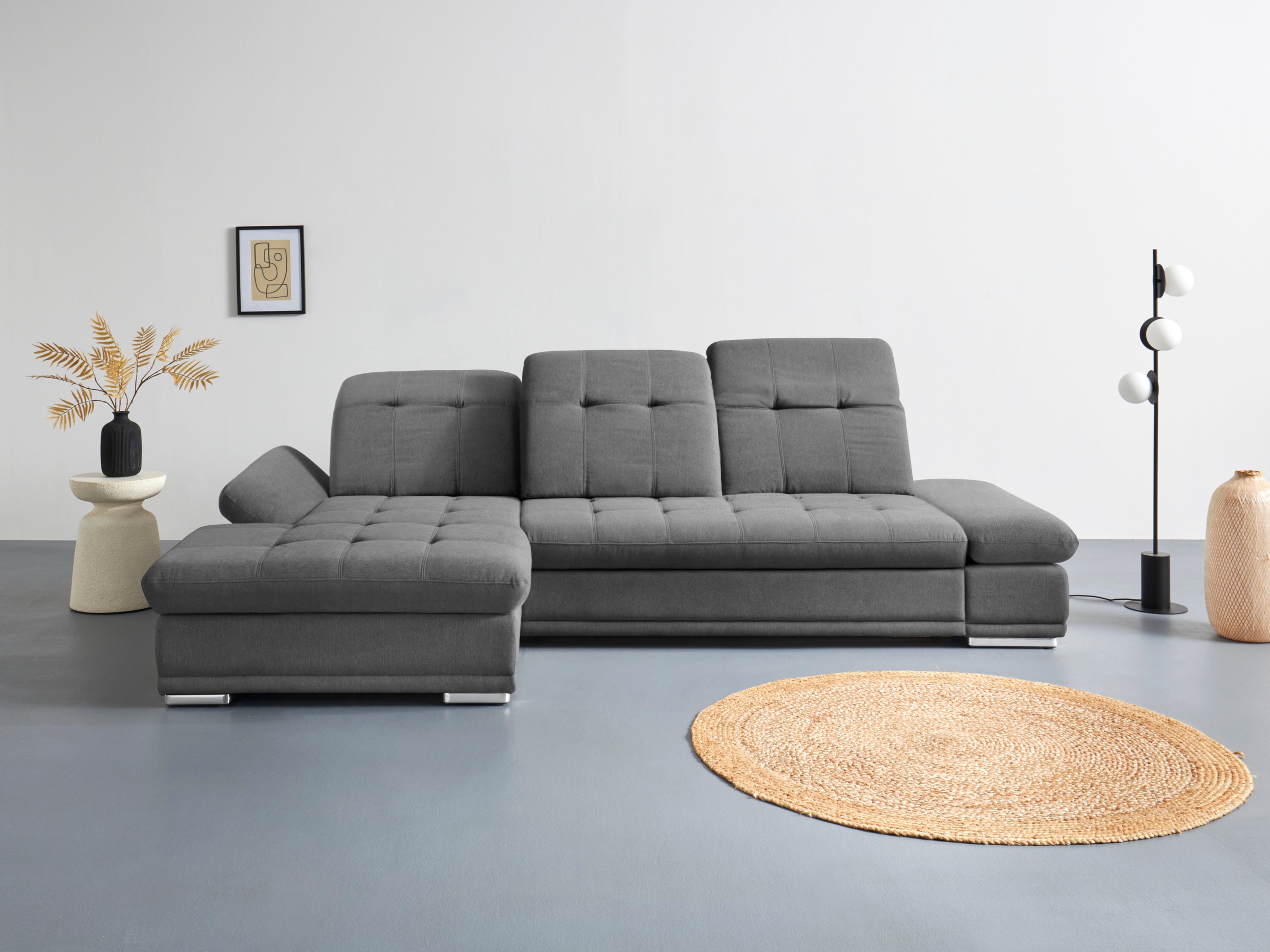 COTTA Ecksofa "Holiday L-Form mit Sitztiefen-, Armteil- und Kopfteilverstellung" wahlweise mit Schlaffunktion & Bettkasten