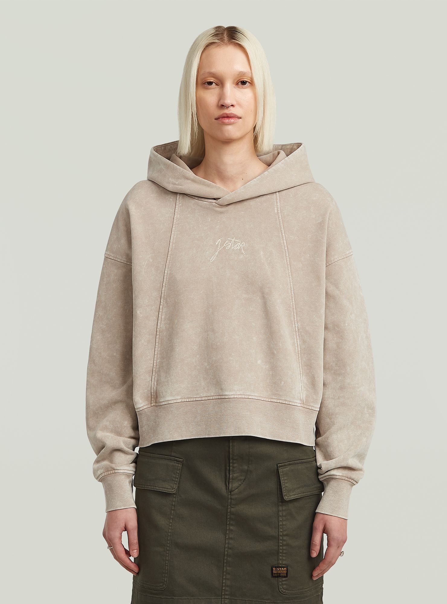 G-STAR "Washed A Line Script Hoodie Sweater"