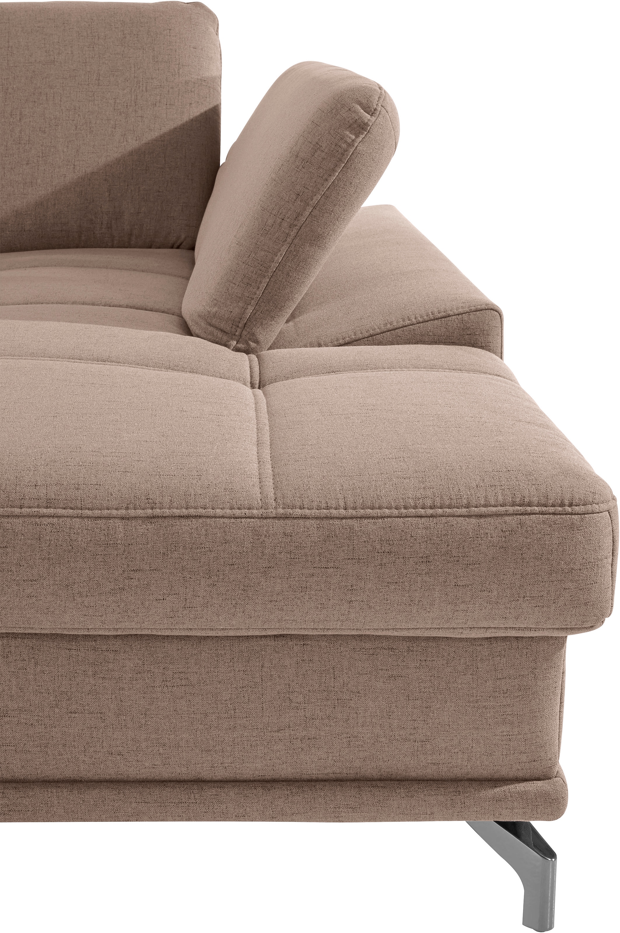 Places of Style Wohnlandschaft »Costello U-Form, mit Sitztiefenverstellung, Armteilverstellung und«, 3 Nierenkissen, optional Bettfunktion und Bettkasten