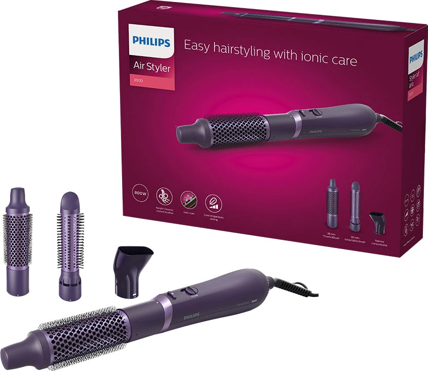 Philips Warmluftbürste »AirStyler Series 3000 BHA305/00«, 3 Aufsätze, mit Ionen-Technologie, Keratin-Keramikbeschichtung und 3 Aufsätzen