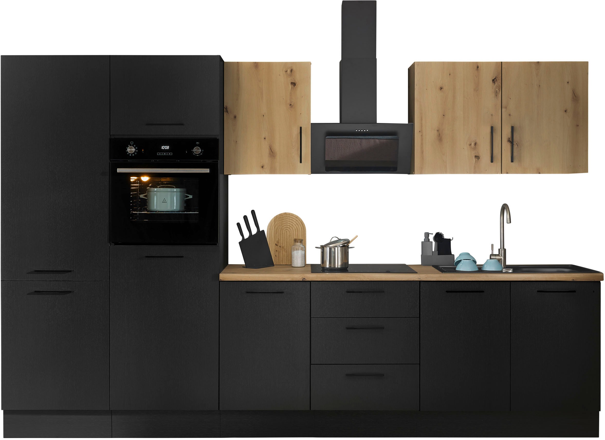 BASIC by Balculina Küchenzeile »Turin«, Breite 330 cm, wahlweise mit E-Geräten