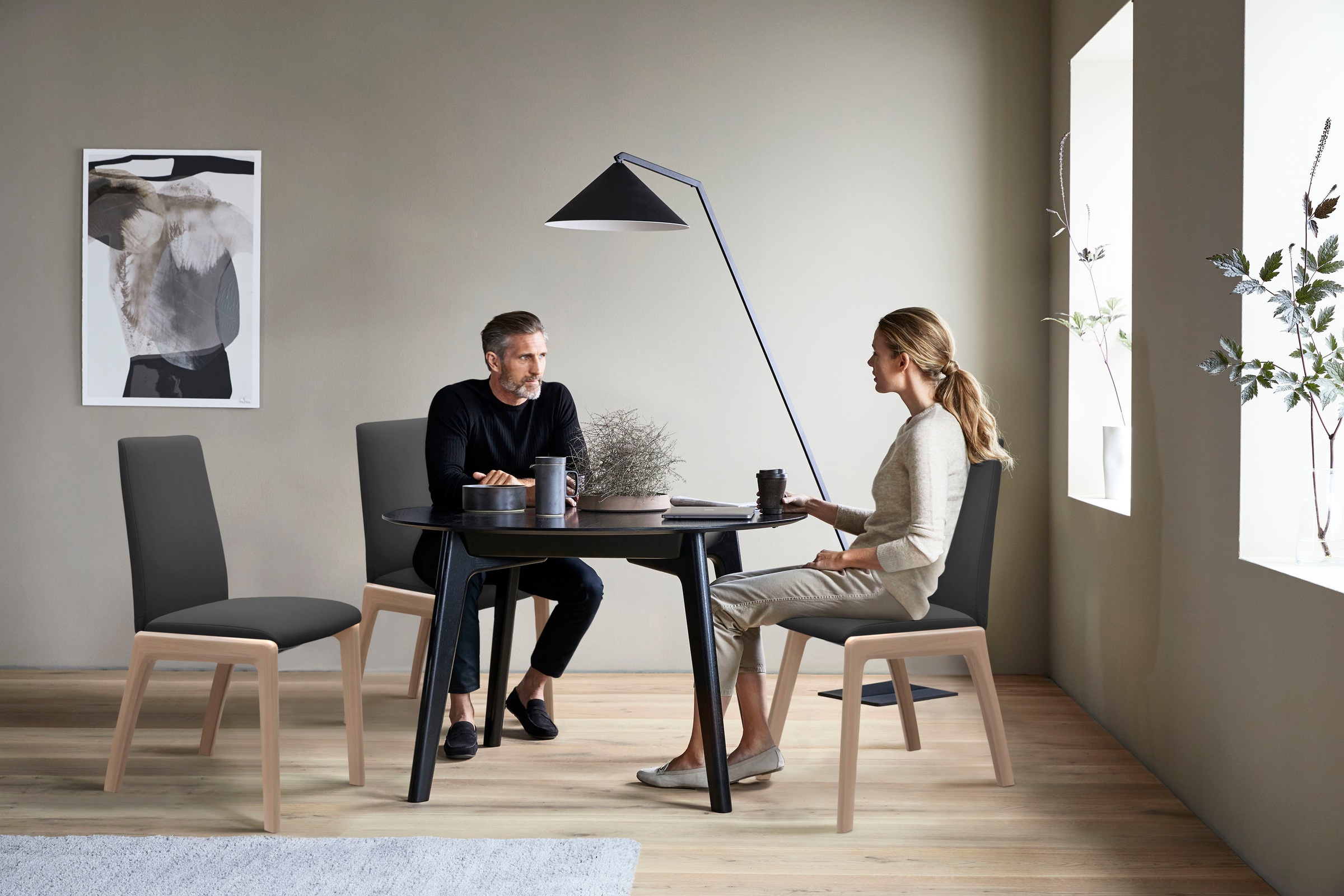 Stressless® Polsterstuhl »Laurel«, Microfaser DINAMICA, Low Back, Größe L, mit abgerundeten Beinen in Eiche natur