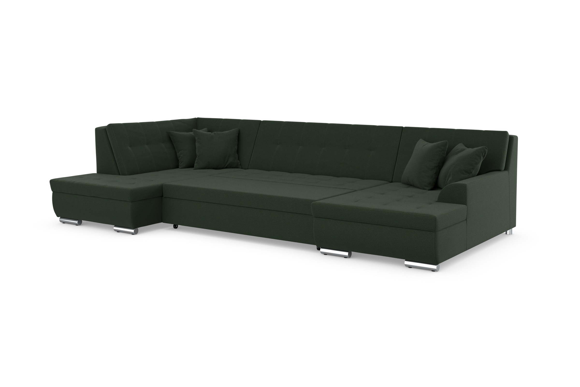 DOMO collection Wohnlandschaft »Treviso incl. Zierkissen, moderne Steppung, XXL: B/T/H: 364/201/83 cm«, wahlweise mit Bettfunktion, in vielen Bezugsarten auch in Cord U-Form