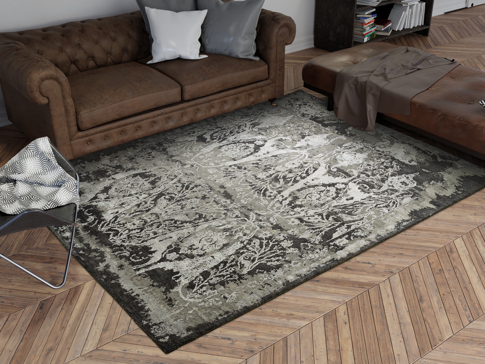 OCI DIE TEPPICHMARKE Teppich "PHENOM HISTORY" rechteckig 10 mm Höhe handgeknüpfter Designer Teppich Naturfaser Kurzflor